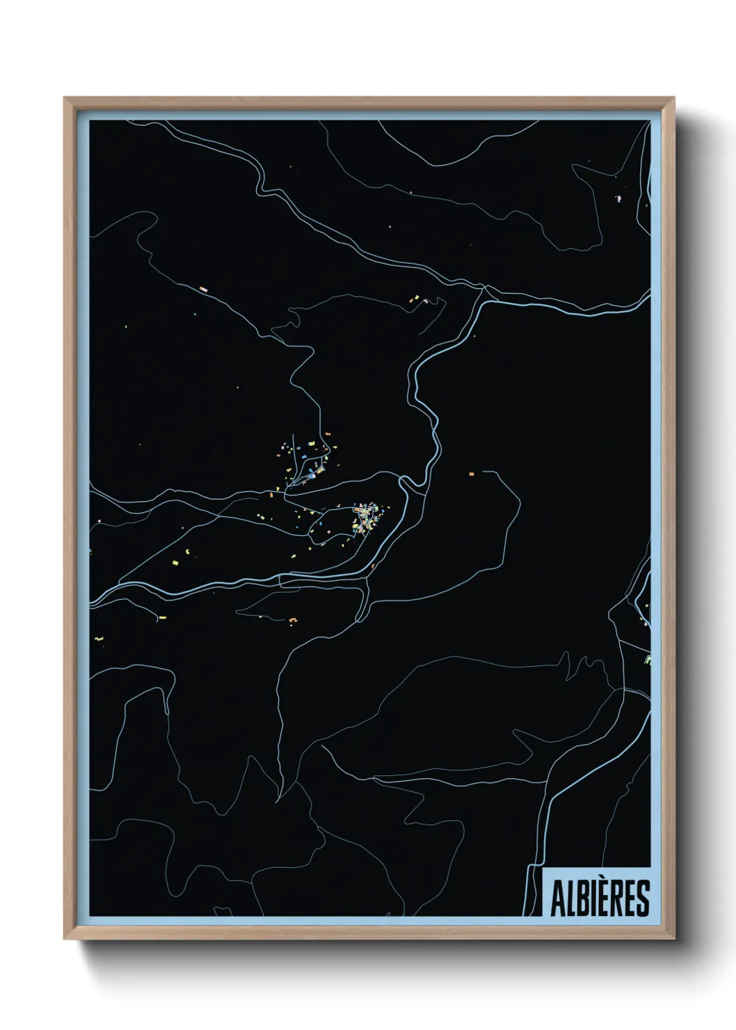 Une affiche de carte sur Albières