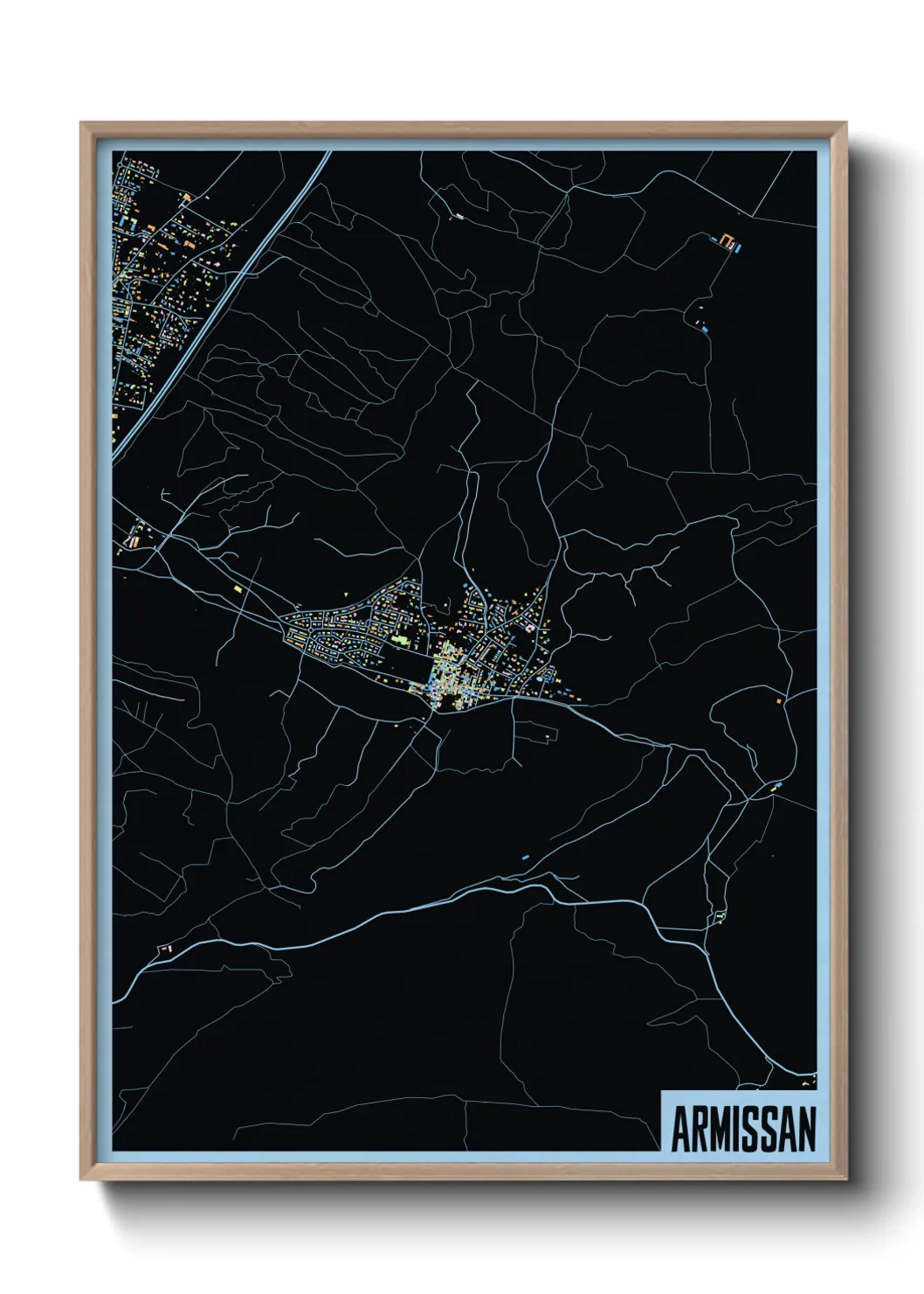 Une affiche de carte sur Armissan