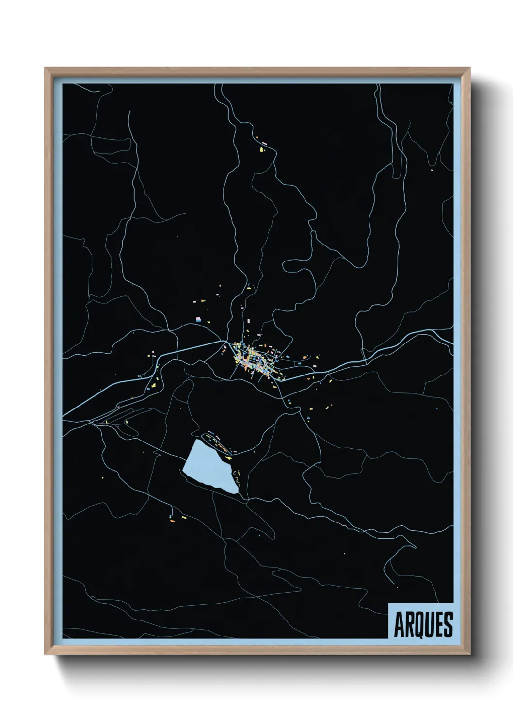 Une affiche de carte sur Arques