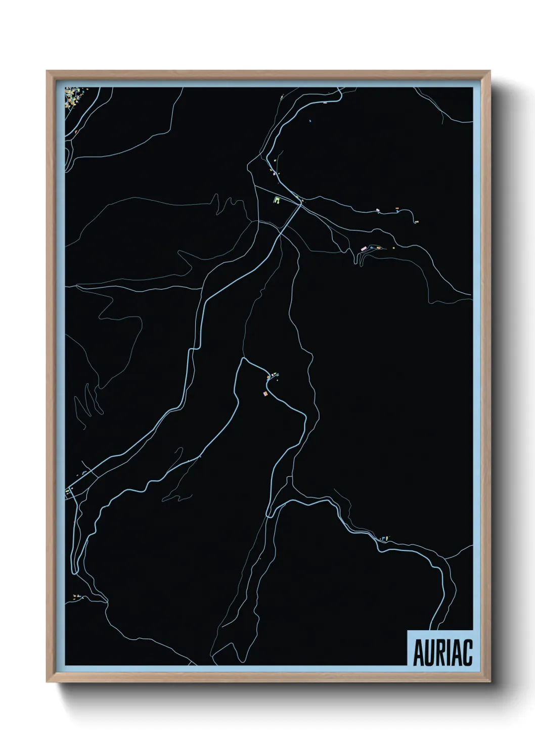 Une affiche de carte sur Auriac