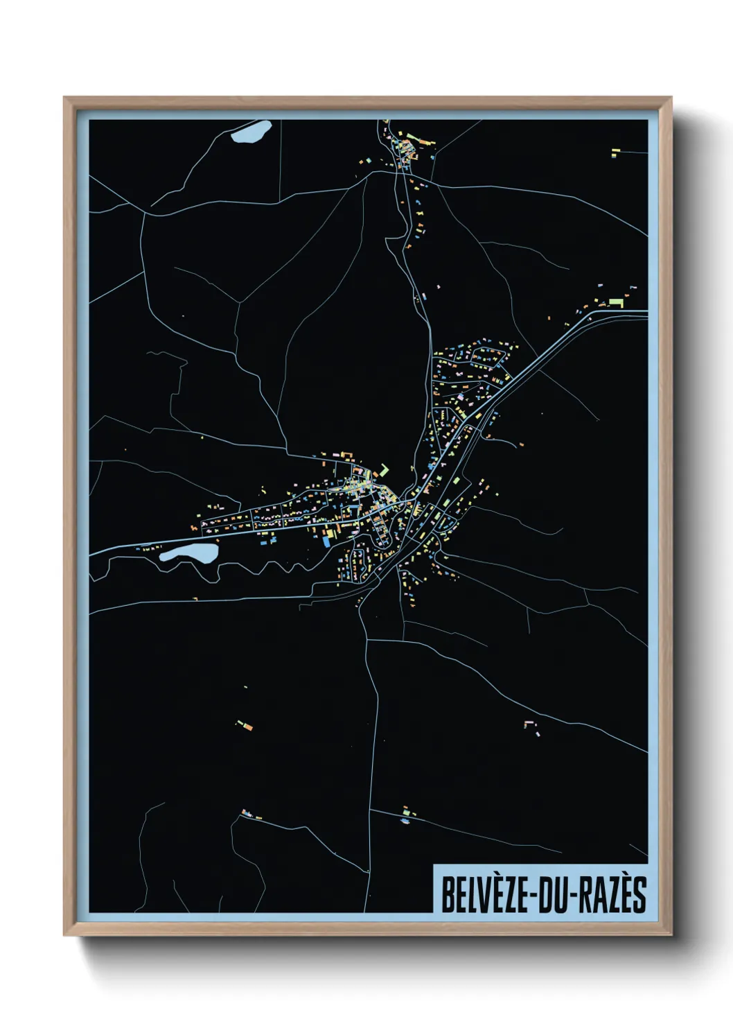 Une affiche de carte sur Belvèze-du-Razès