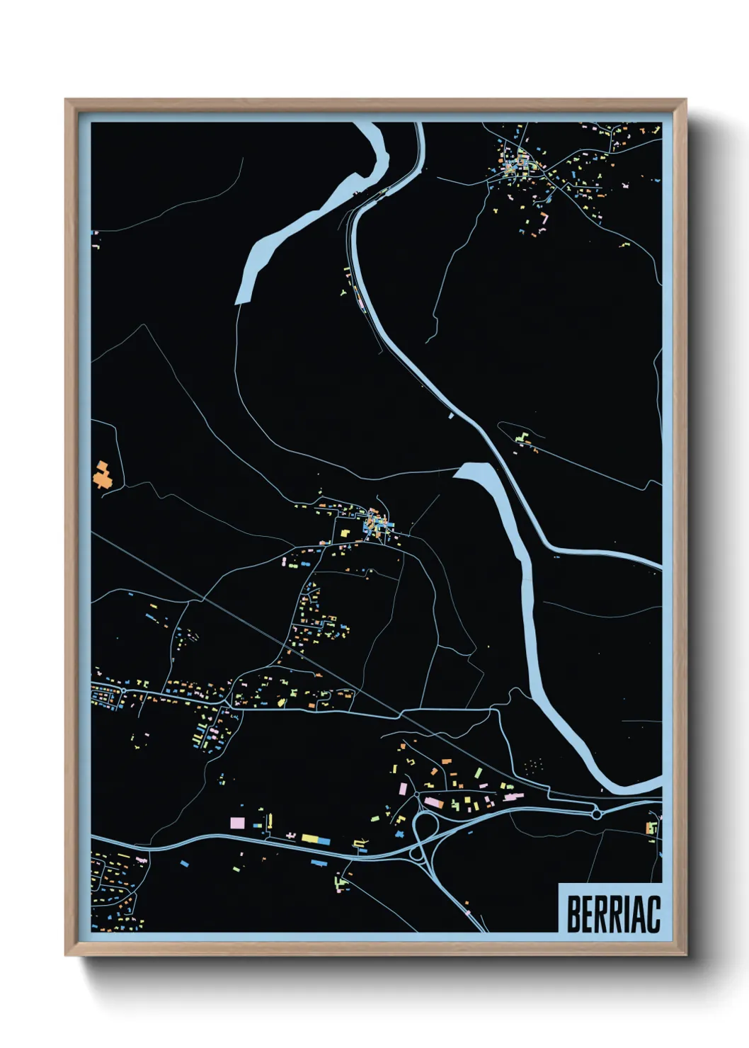 Une affiche de carte sur Berriac