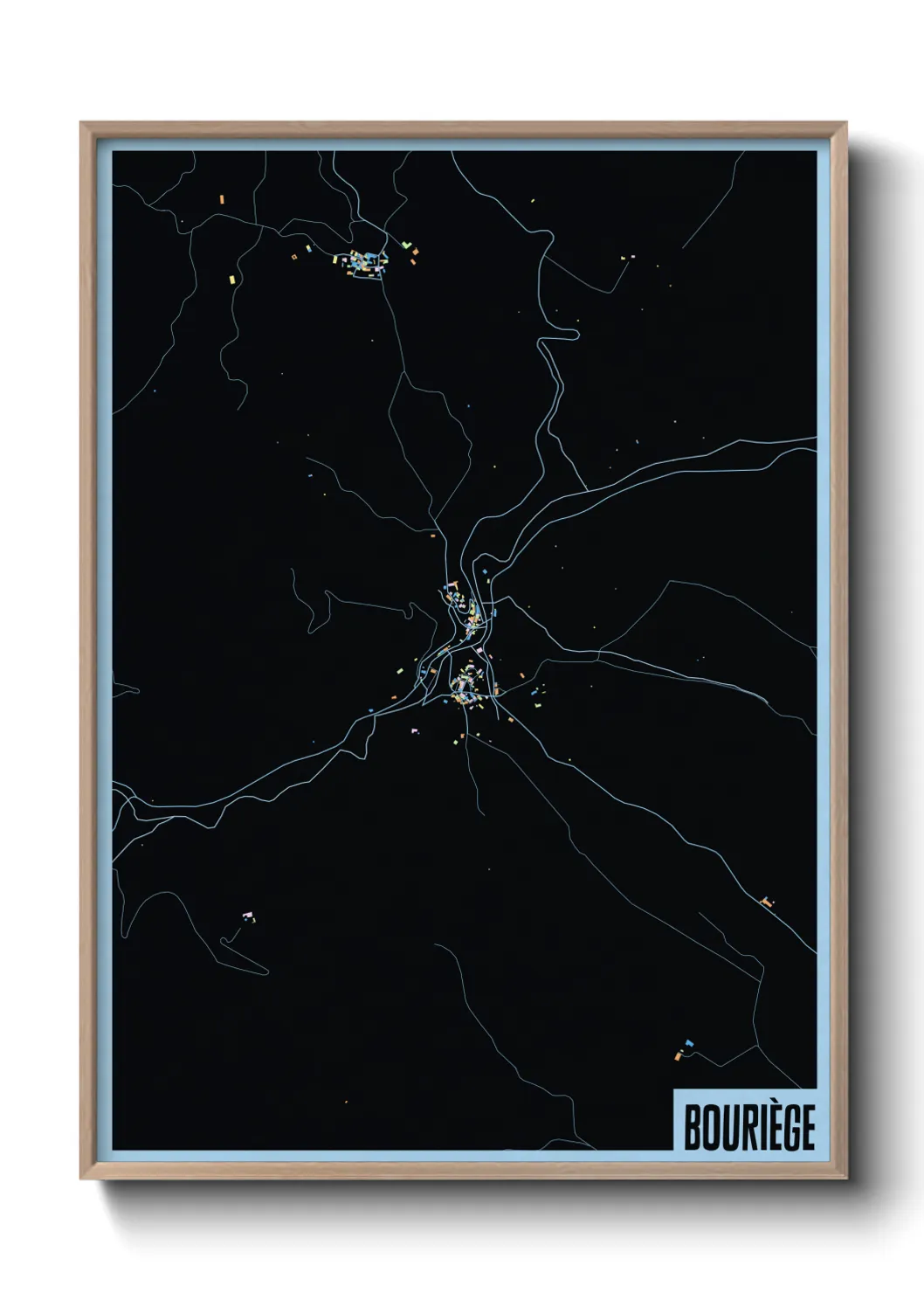 Une affiche de carte sur Bouriège