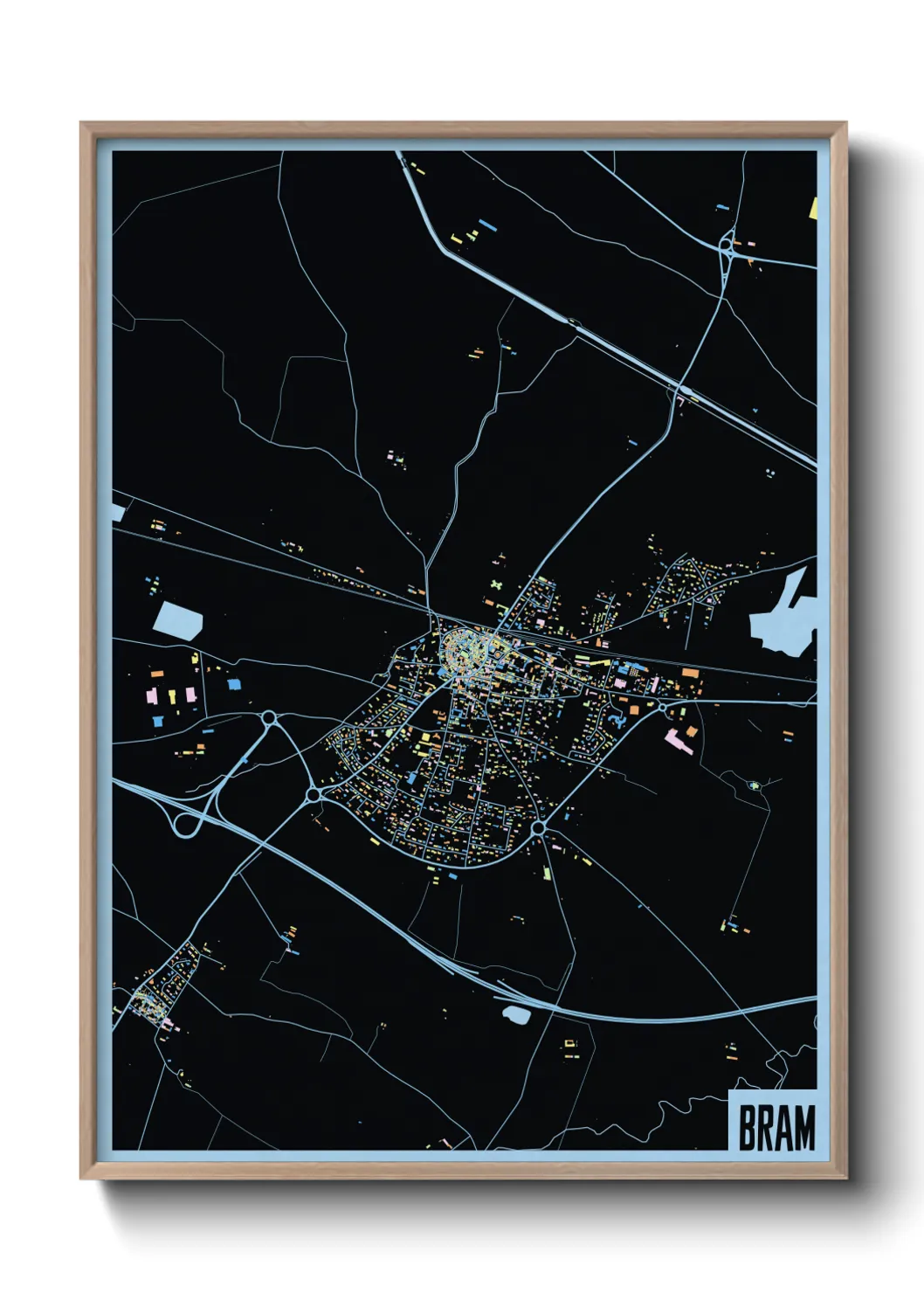 Une affiche de carte sur Bram