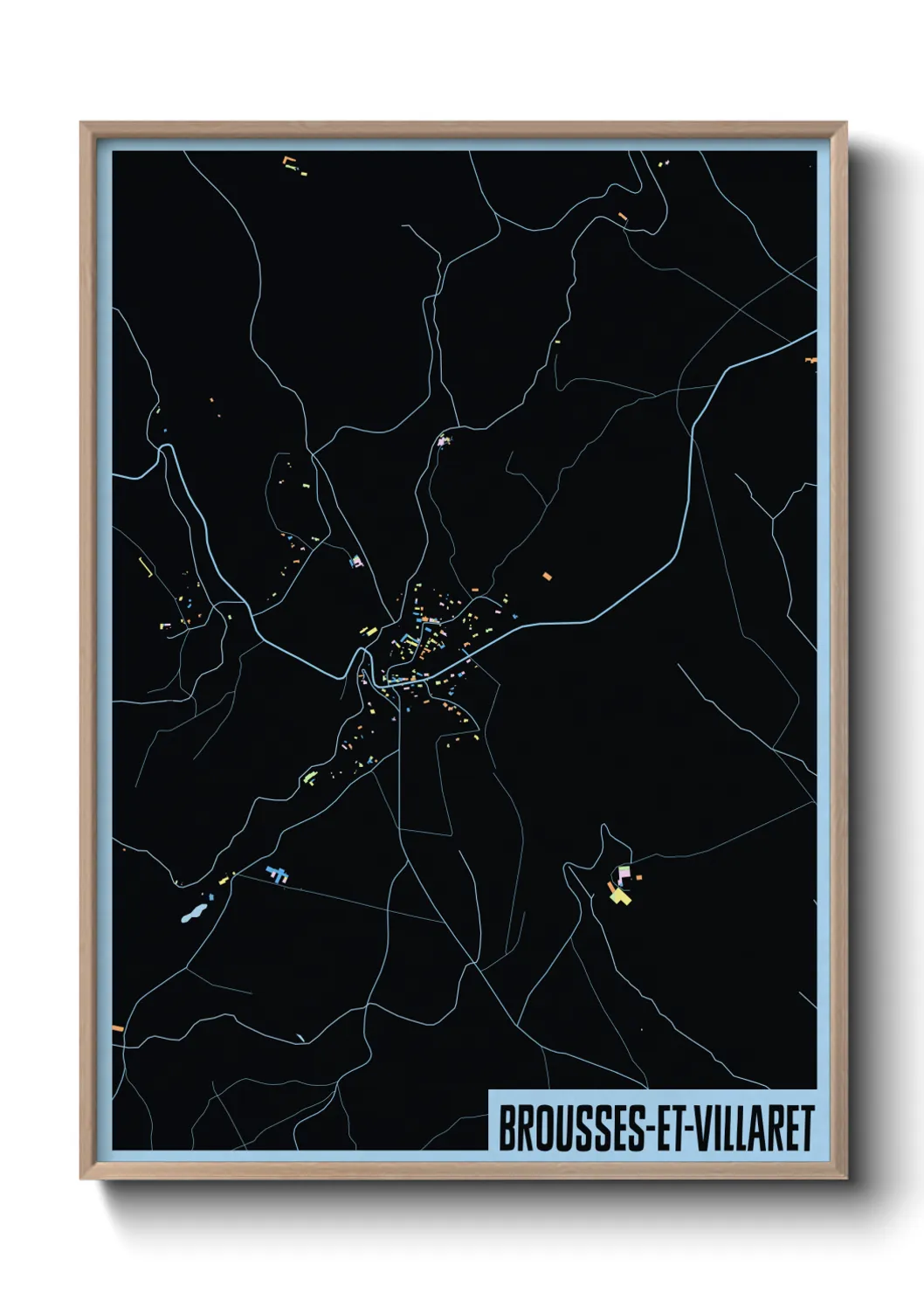 Une affiche de carte sur Brousses-et-Villaret