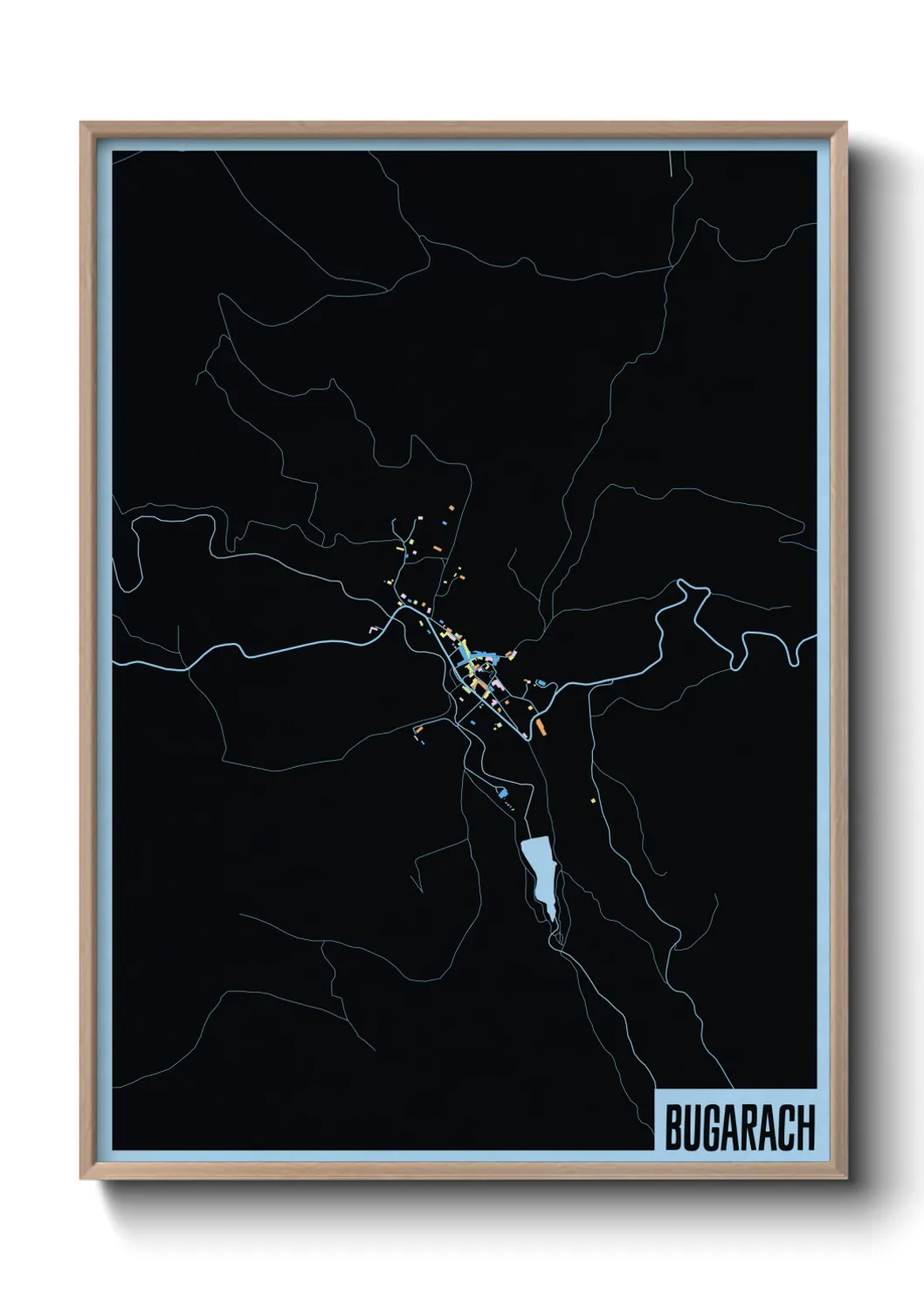 Une affiche de carte sur Bugarach