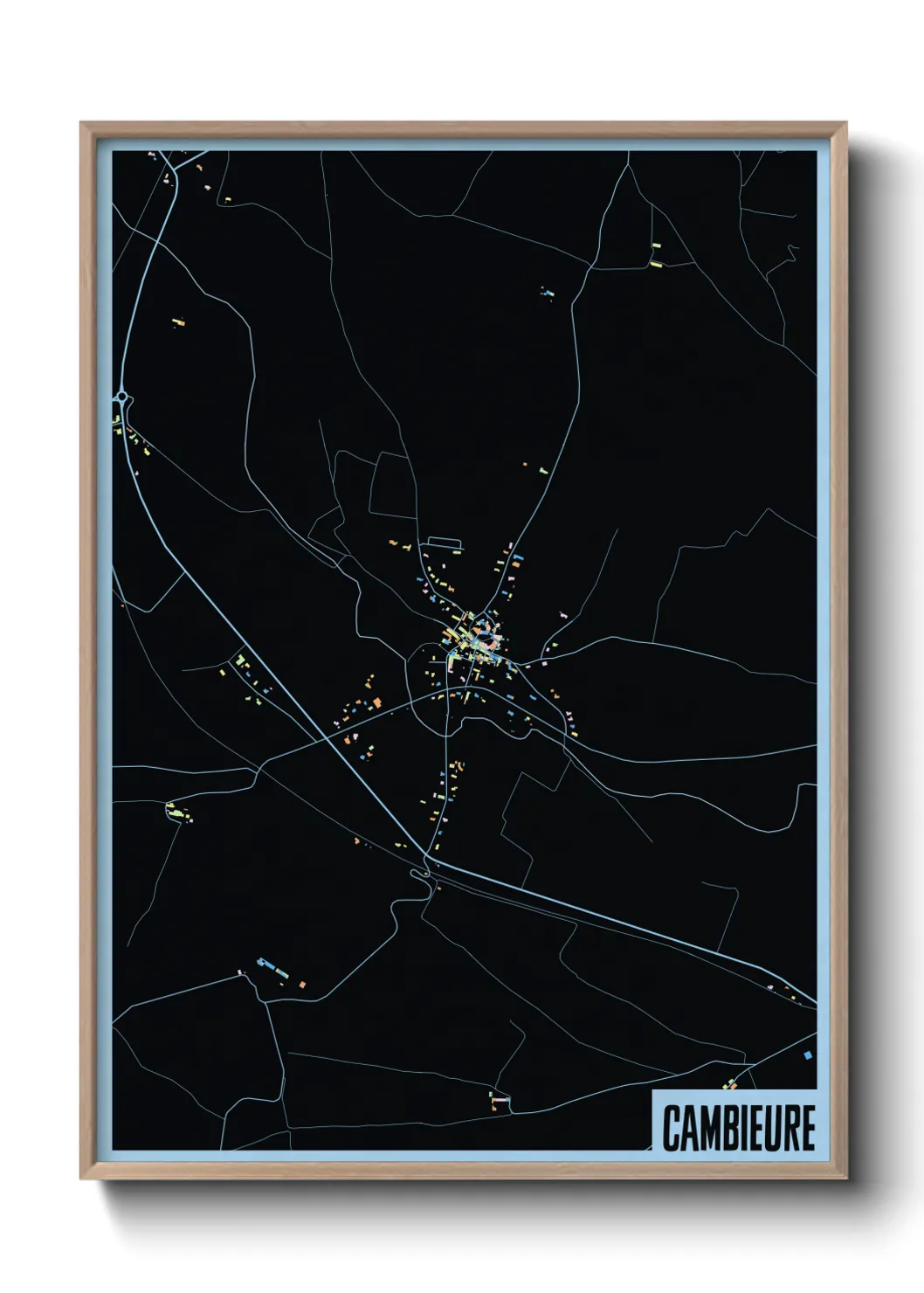 Une affiche de carte sur Cambieure