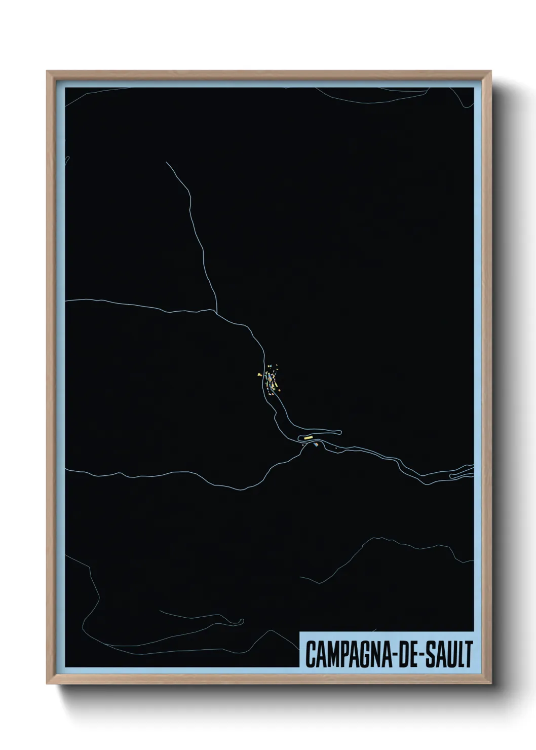 Une affiche de carte sur Campagna-de-Sault