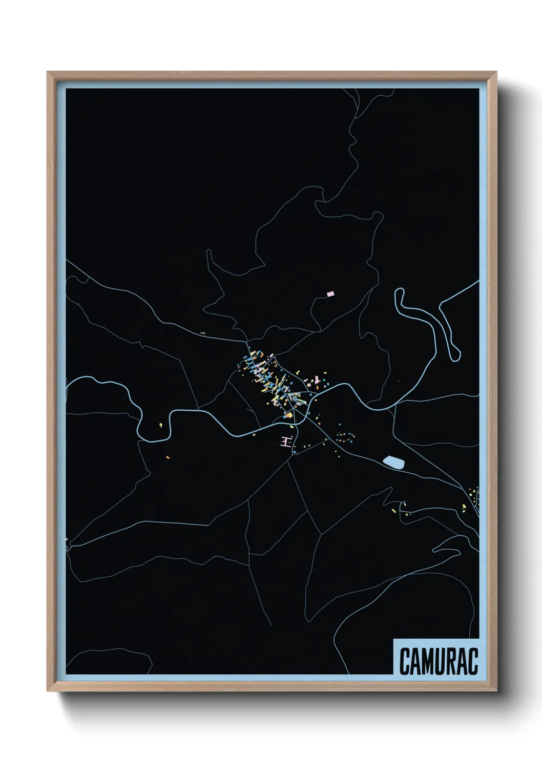 Une affiche de carte sur Camurac