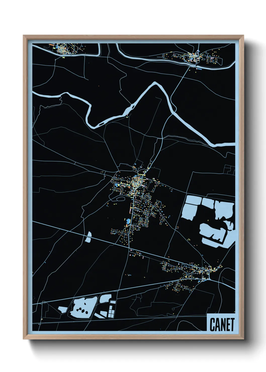 Une affiche de carte sur Canet