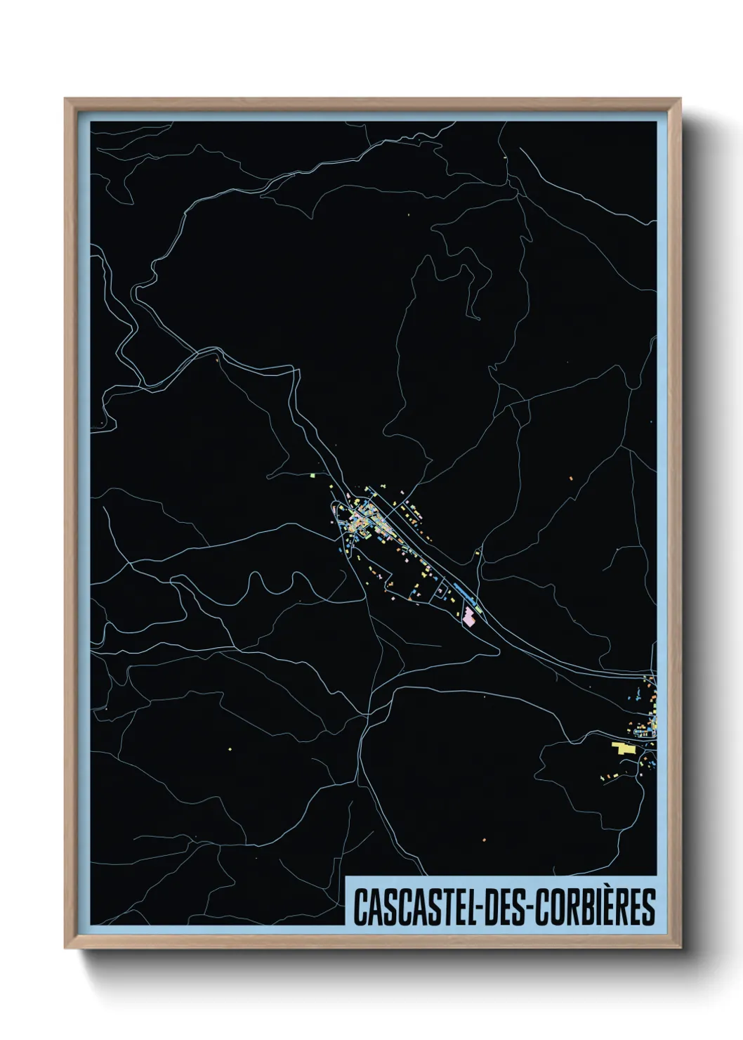 Une affiche de carte sur Cascastel-des-Corbières