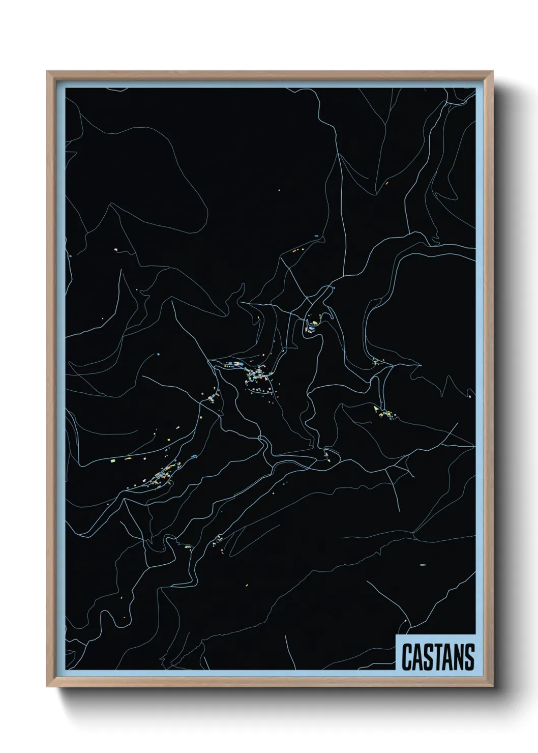 Une affiche de carte sur Castans