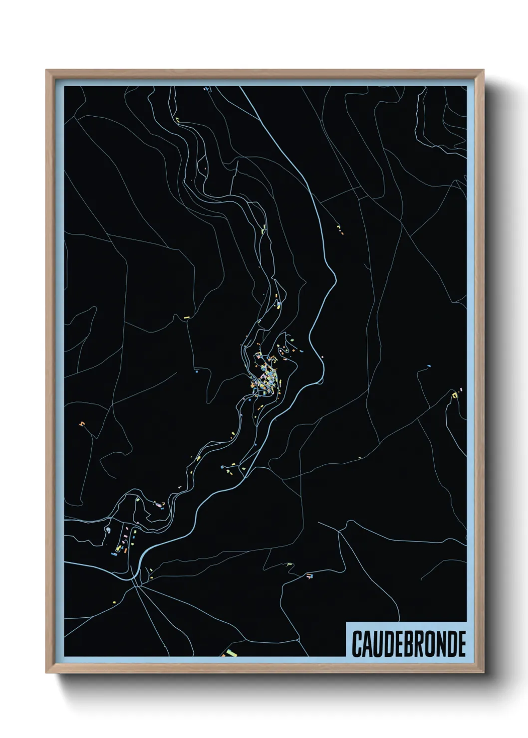 Une affiche de carte sur Caudebronde