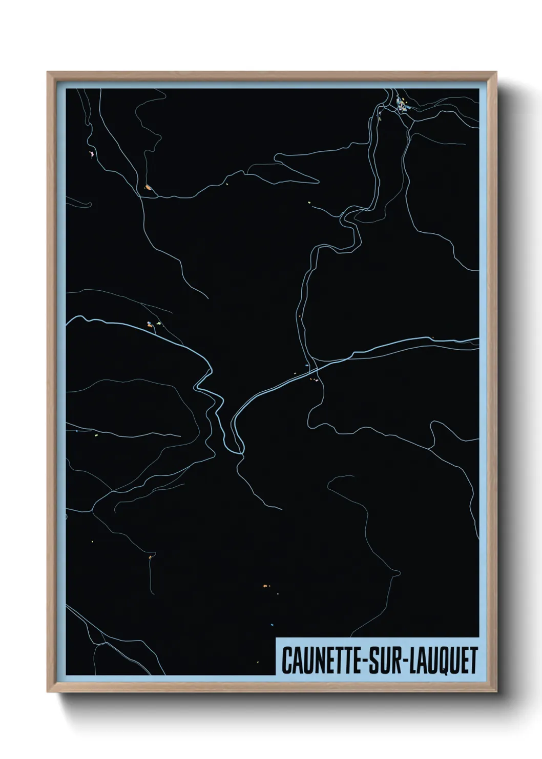 Une affiche de carte sur Caunette-sur-Lauquet