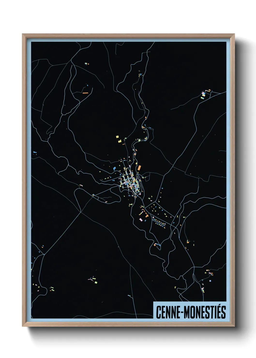 Une affiche de carte sur Cenne-Monestiés