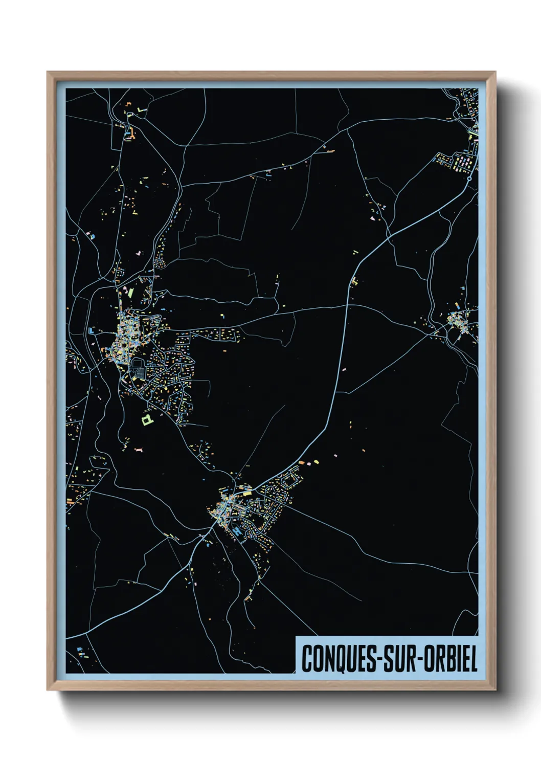 Une affiche de carte sur Conques-sur-Orbiel