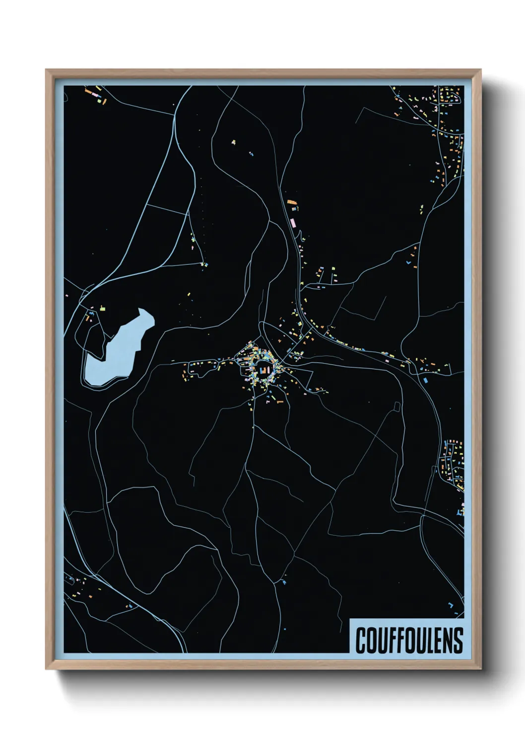 Une affiche de carte sur Couffoulens