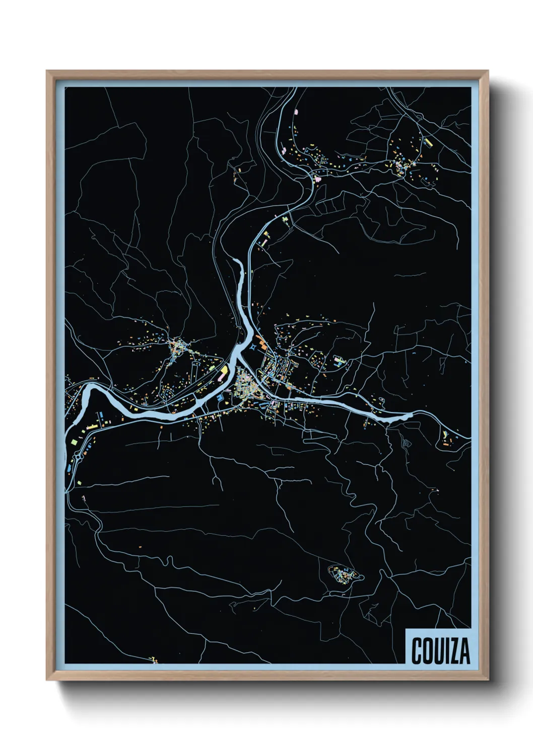 Une affiche de carte sur Couiza