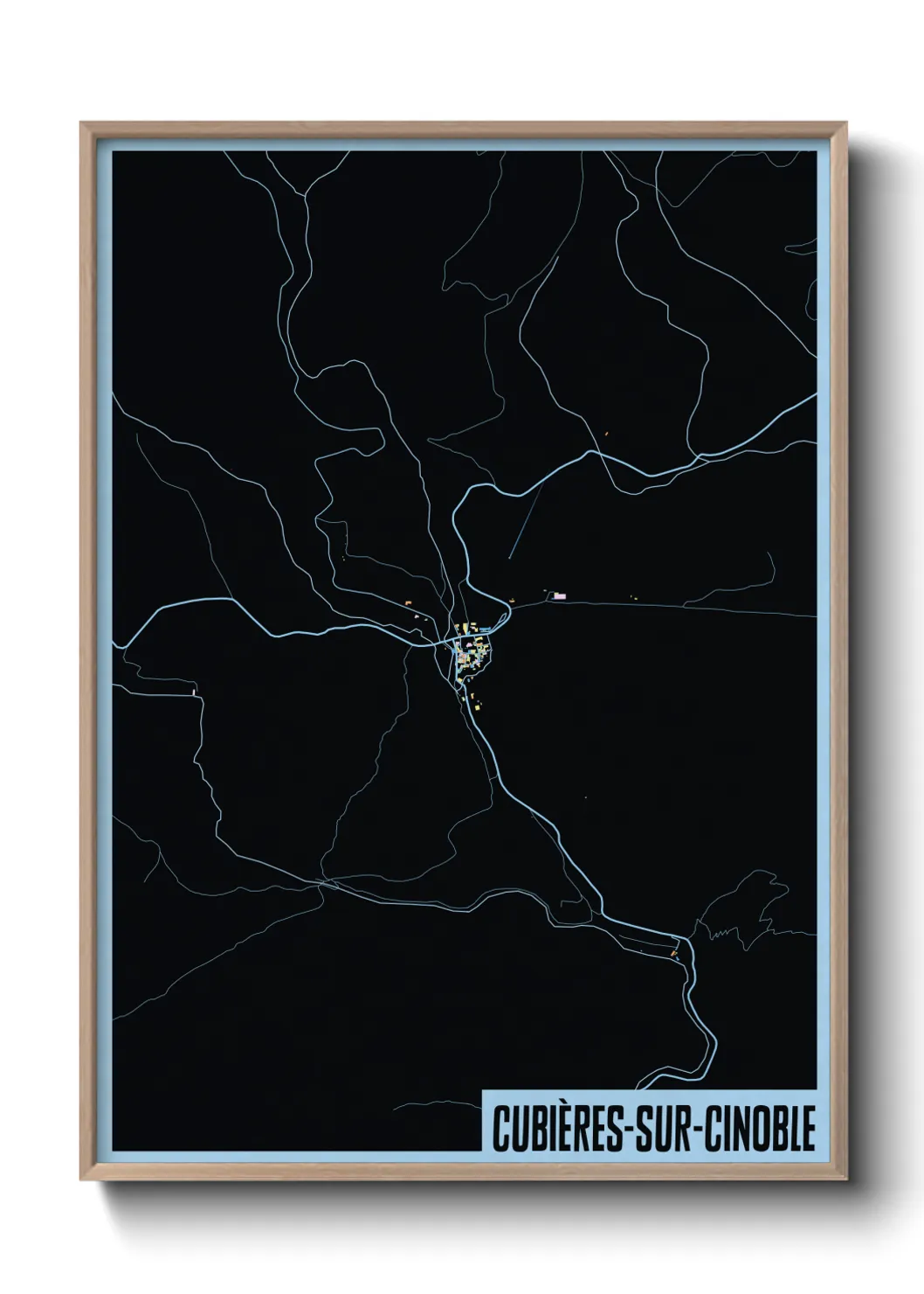 Une affiche de carte sur Cubières-sur-Cinoble