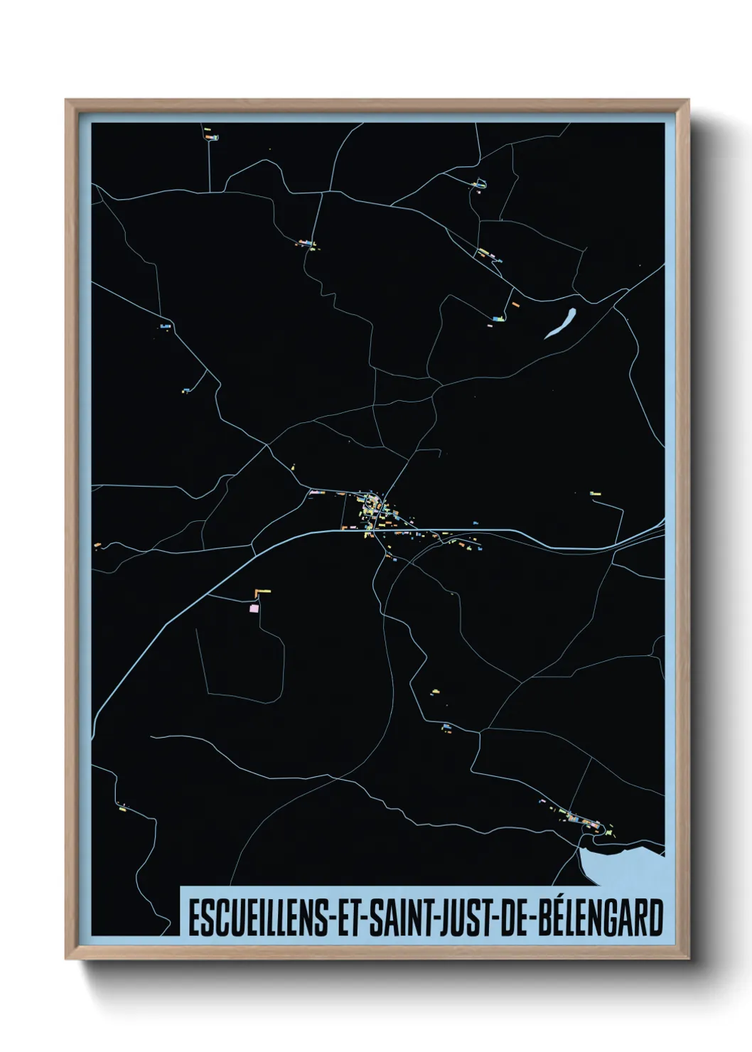 Une affiche de carte sur Escueillens-et-Saint-Just-de-Bélengard