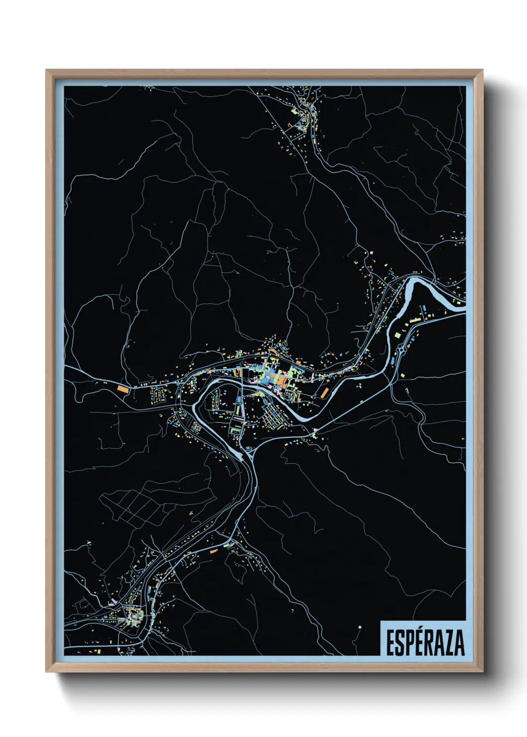 Une affiche de carte sur Espéraza