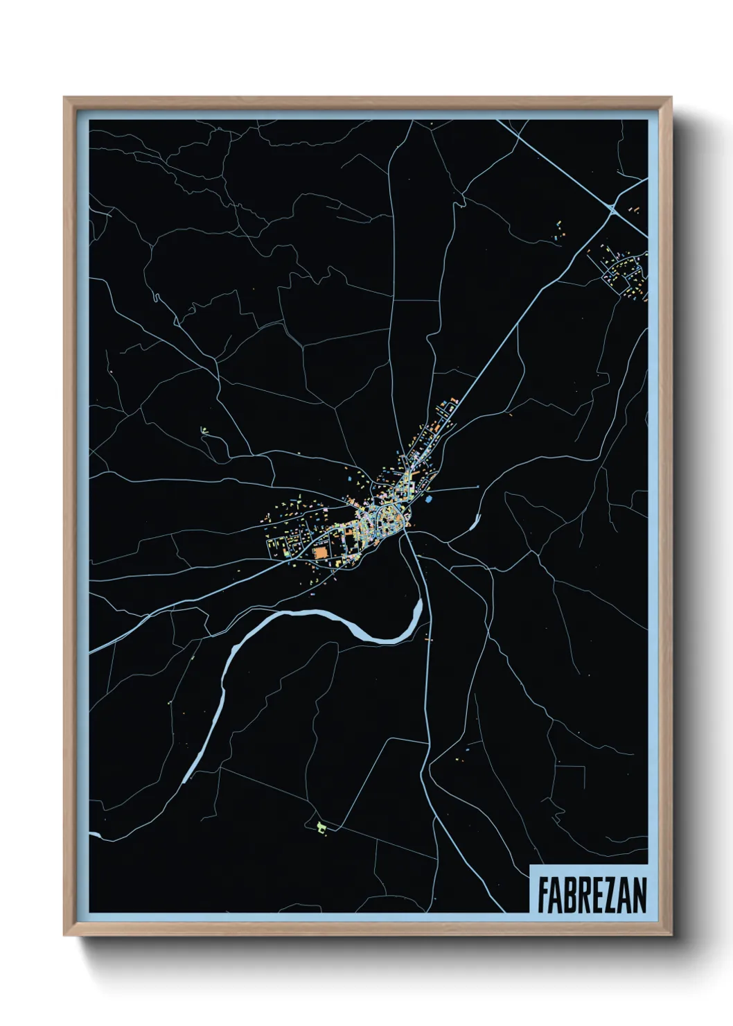Une affiche de carte sur Fabrezan