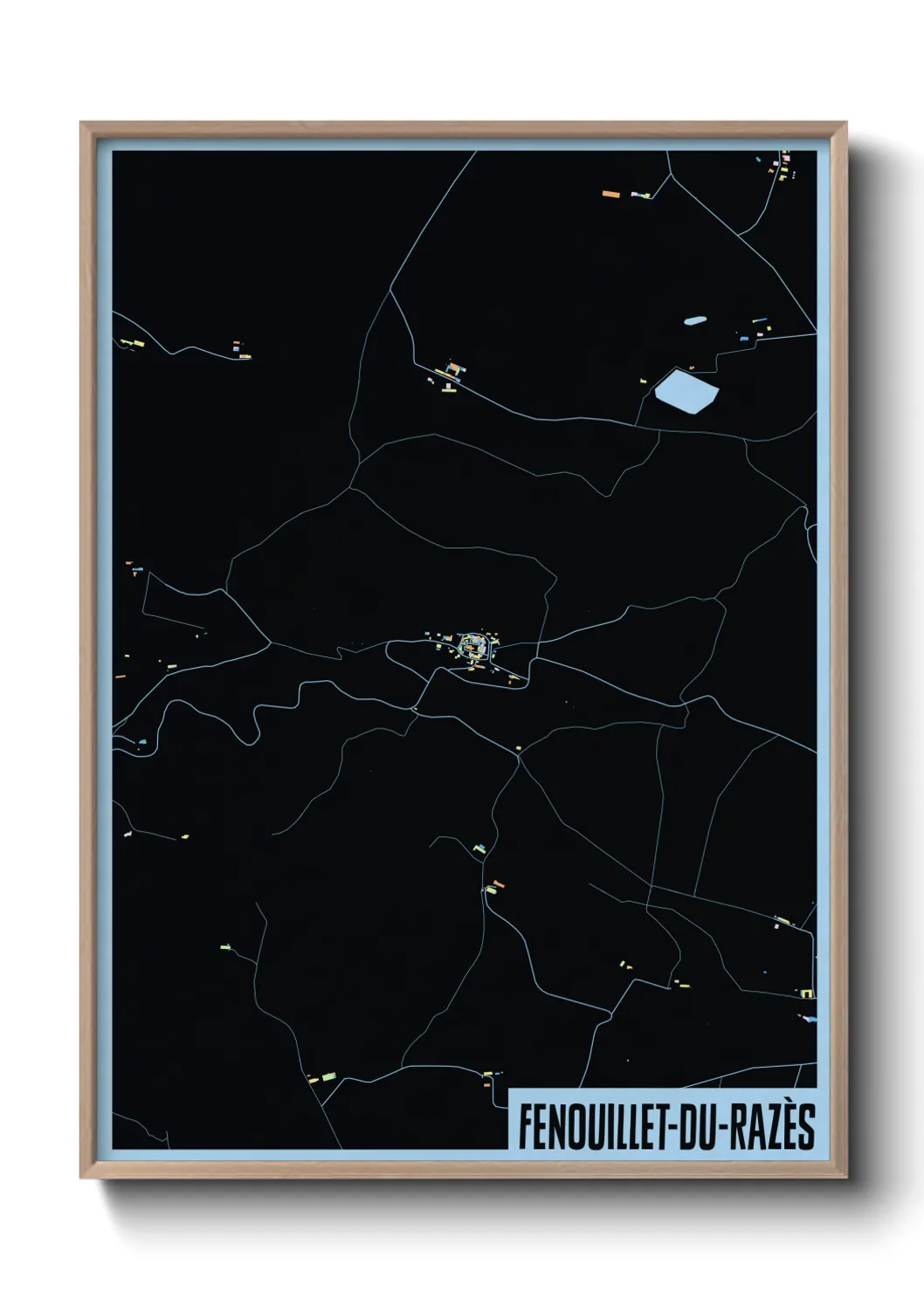 Une affiche de carte sur Fenouillet-du-Razès