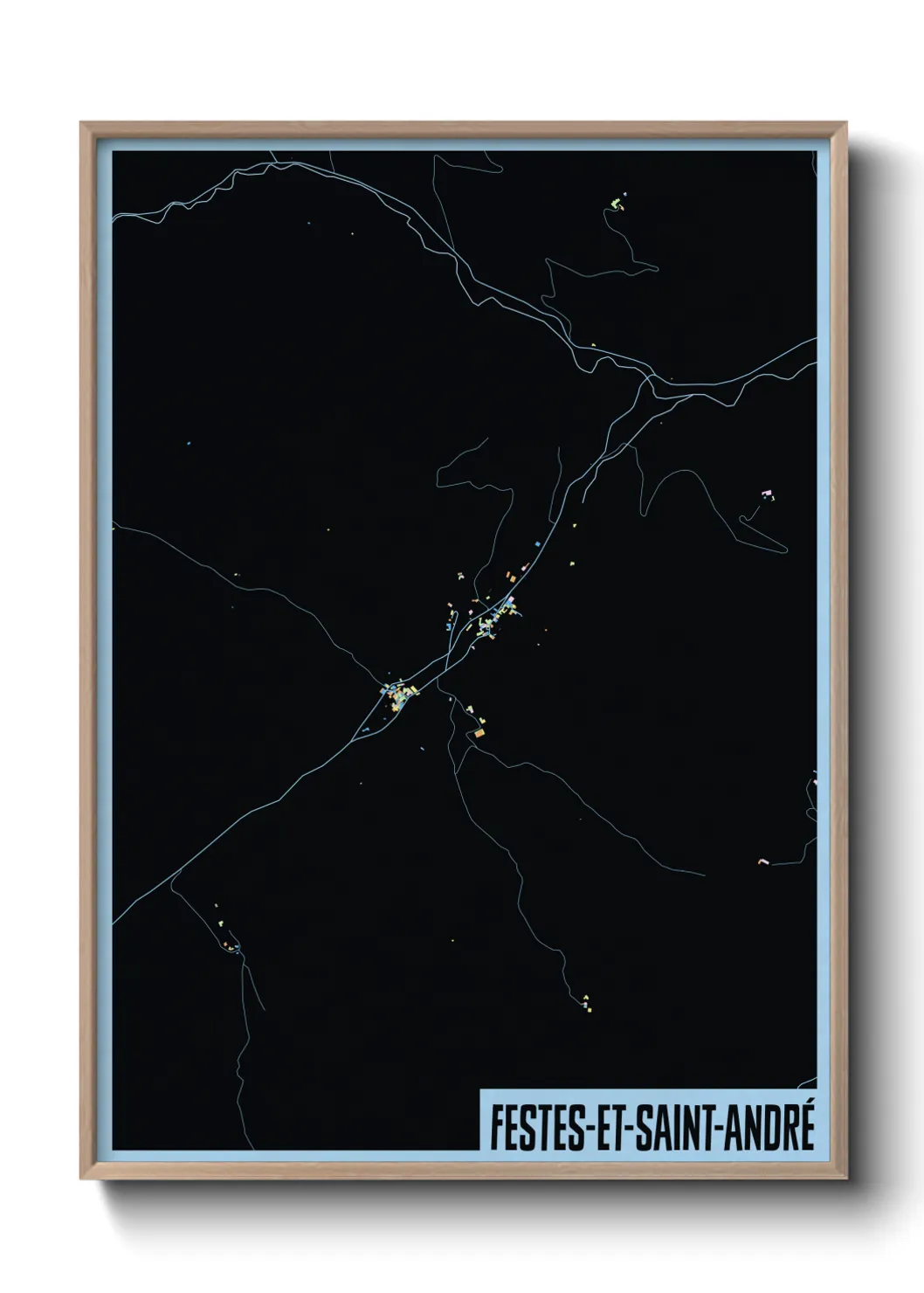 Une affiche de carte sur Festes-et-Saint-André