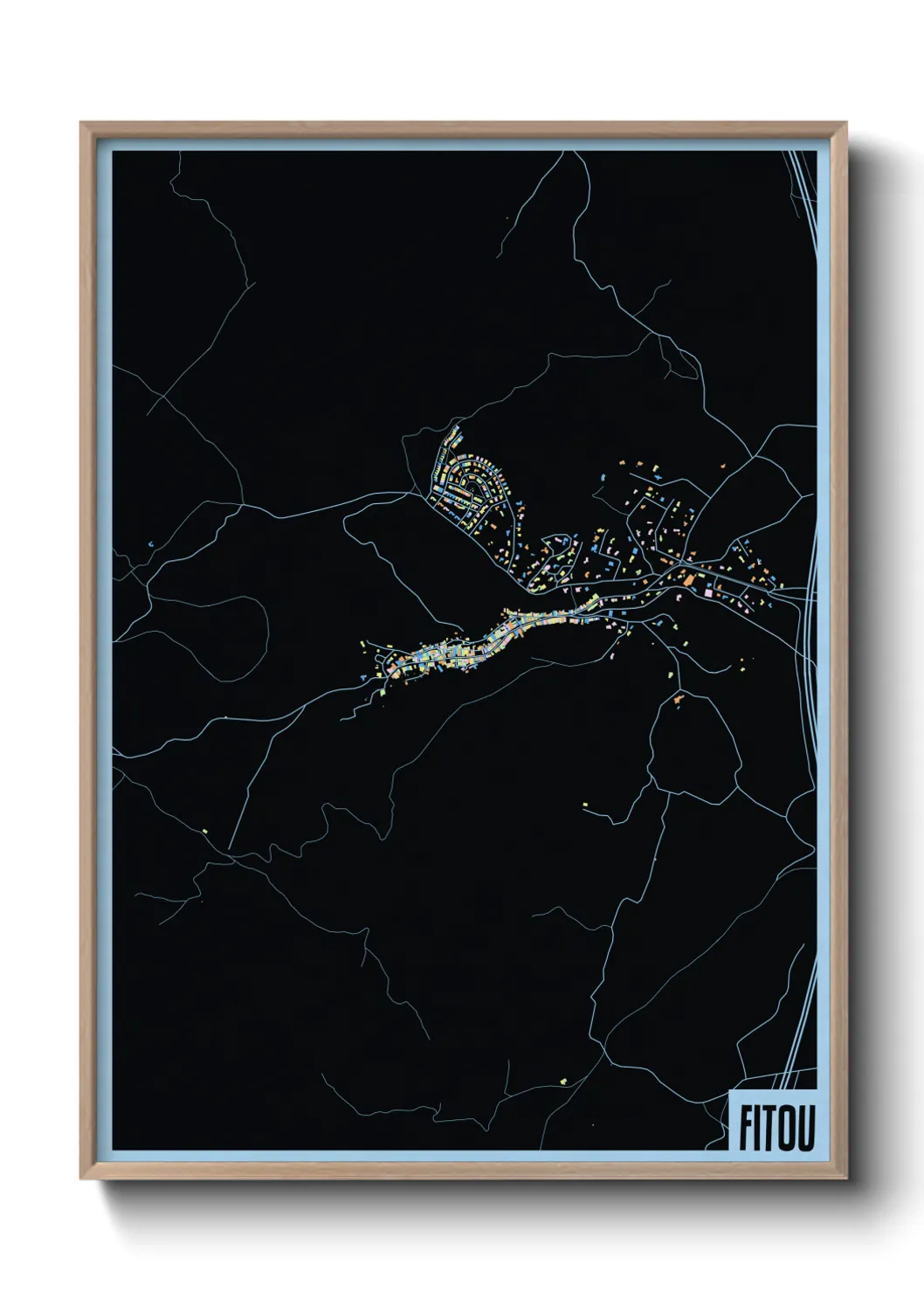 Une affiche de carte sur Fitou