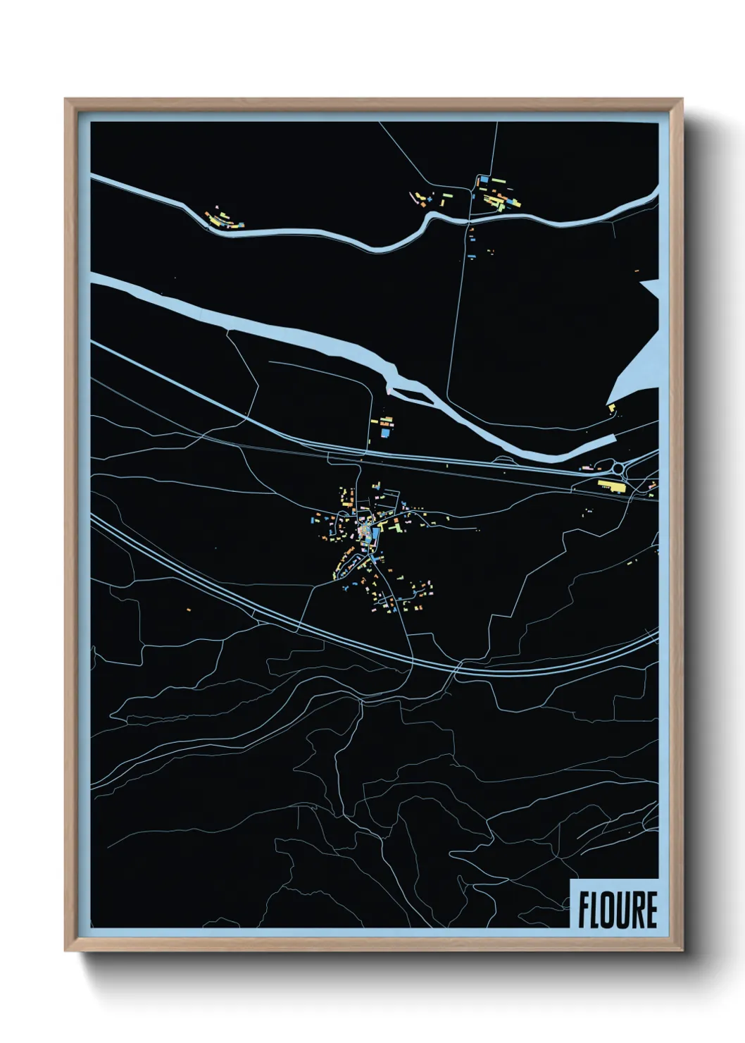 Une affiche de carte sur Floure