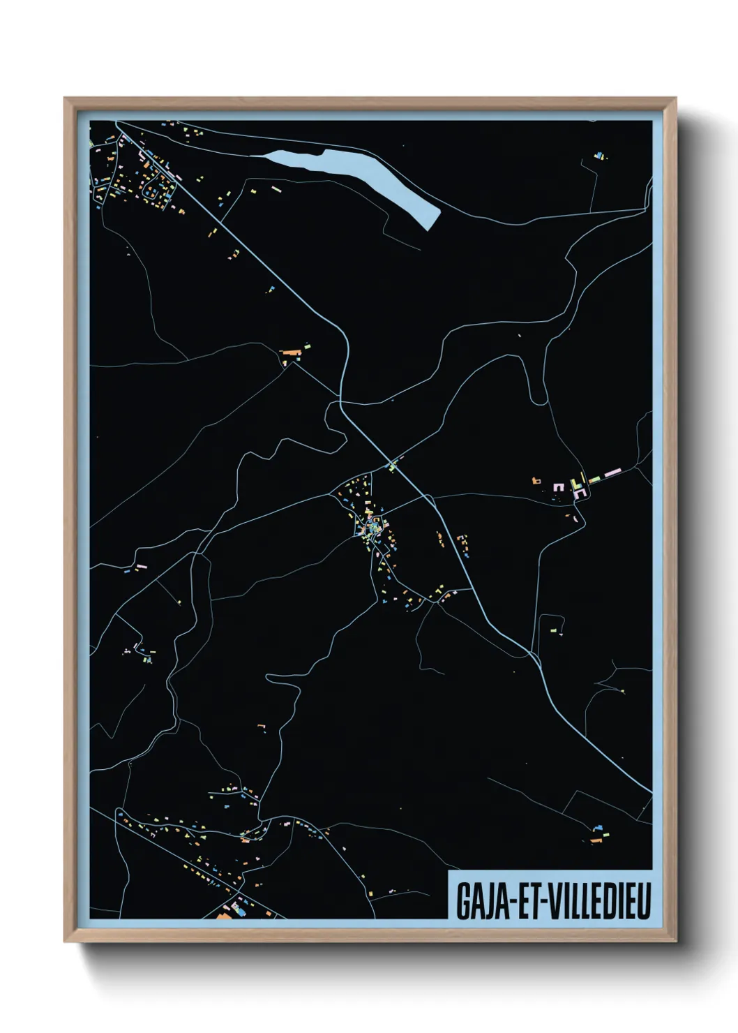 Une affiche de carte sur Gaja-et-Villedieu