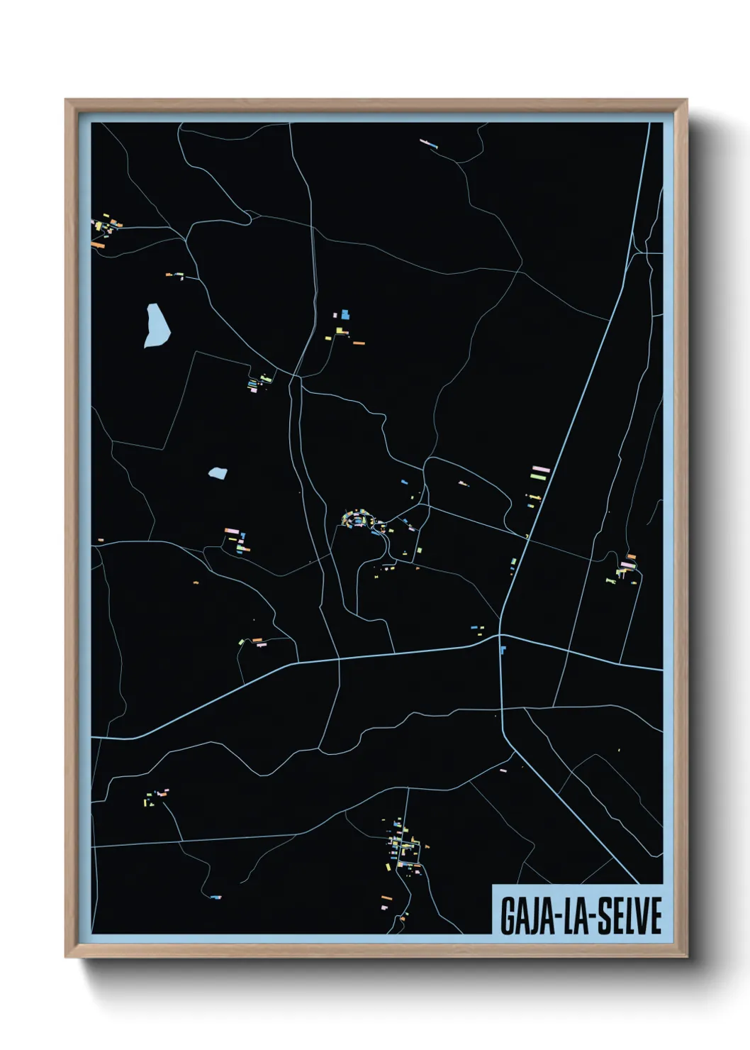 Une affiche de carte sur Gaja-la-Selve