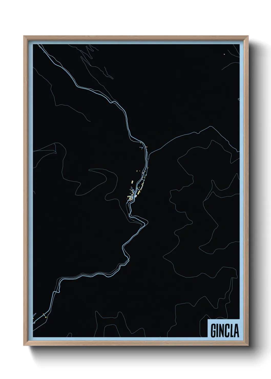 Une affiche de carte sur Gincla