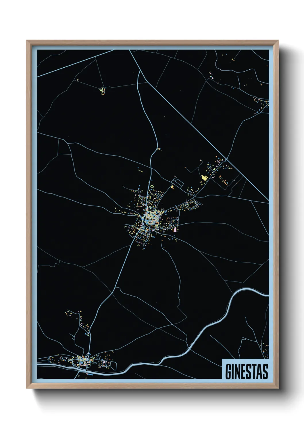 Une affiche de carte sur Ginestas