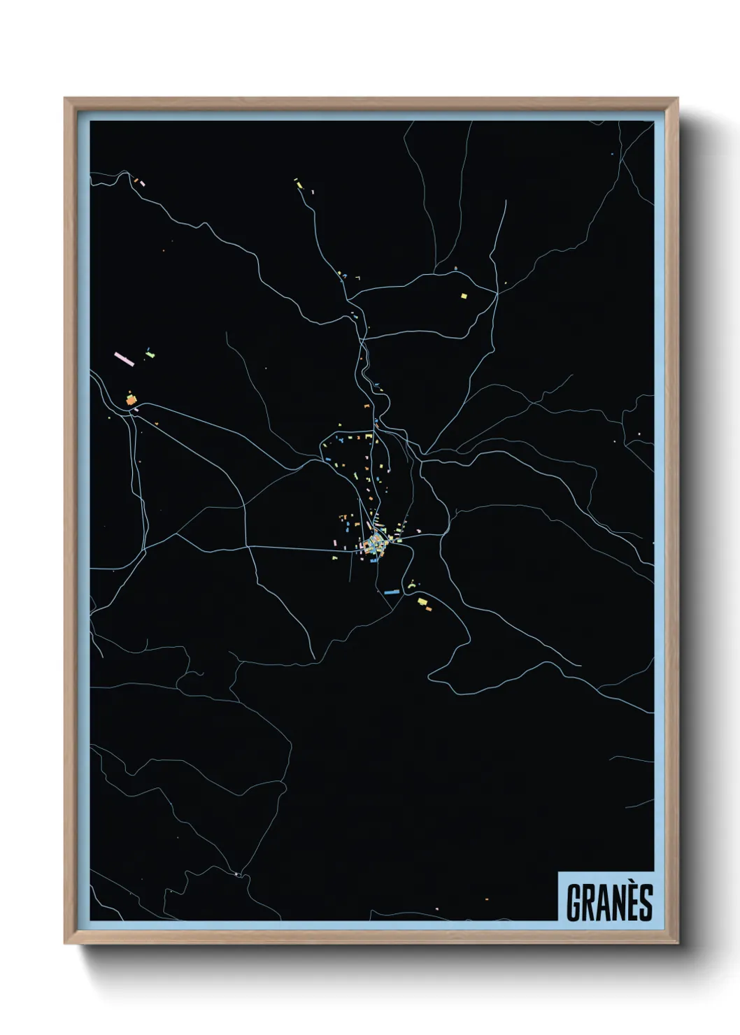 Une affiche de carte sur Granès