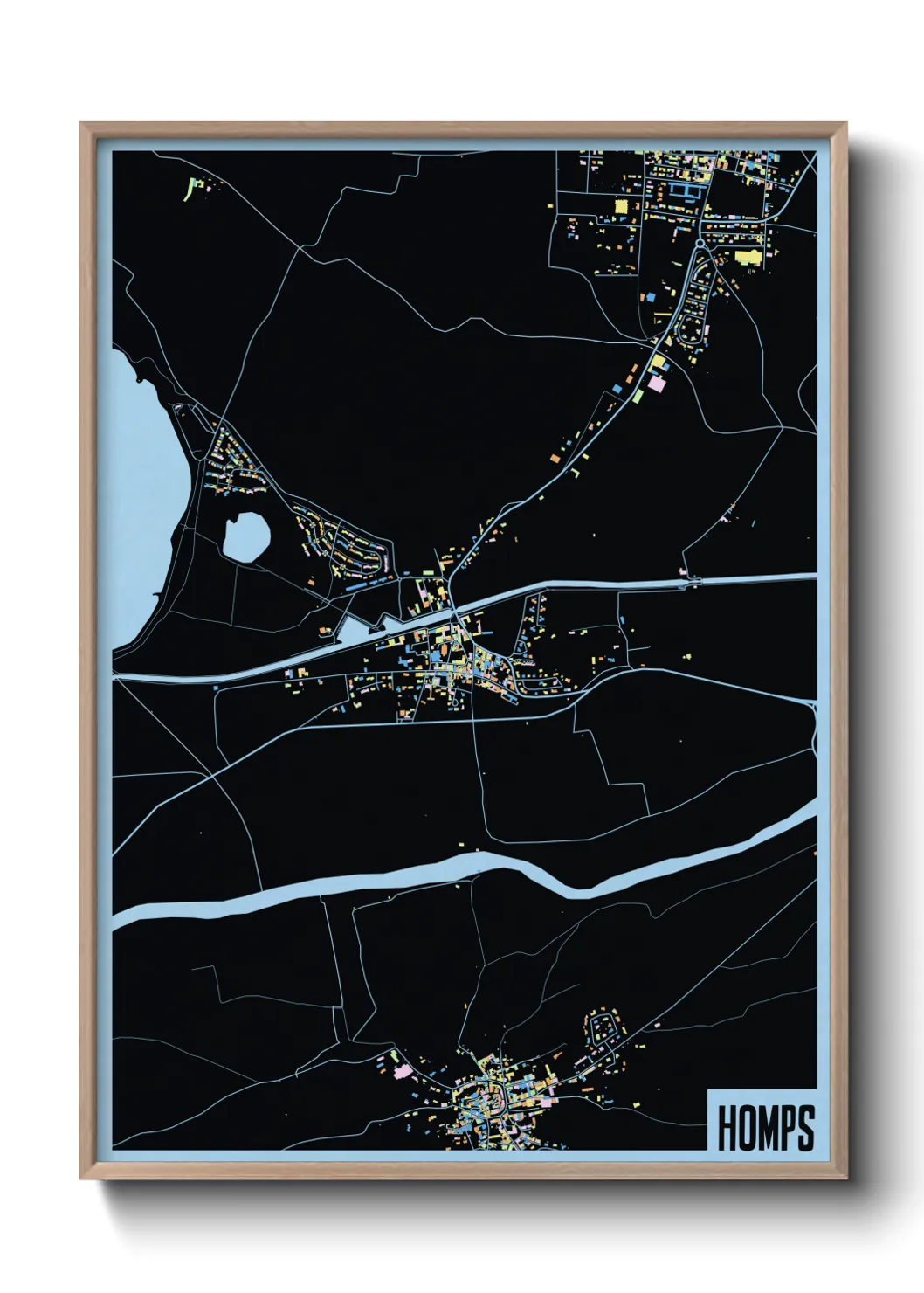 Une affiche de carte sur Homps