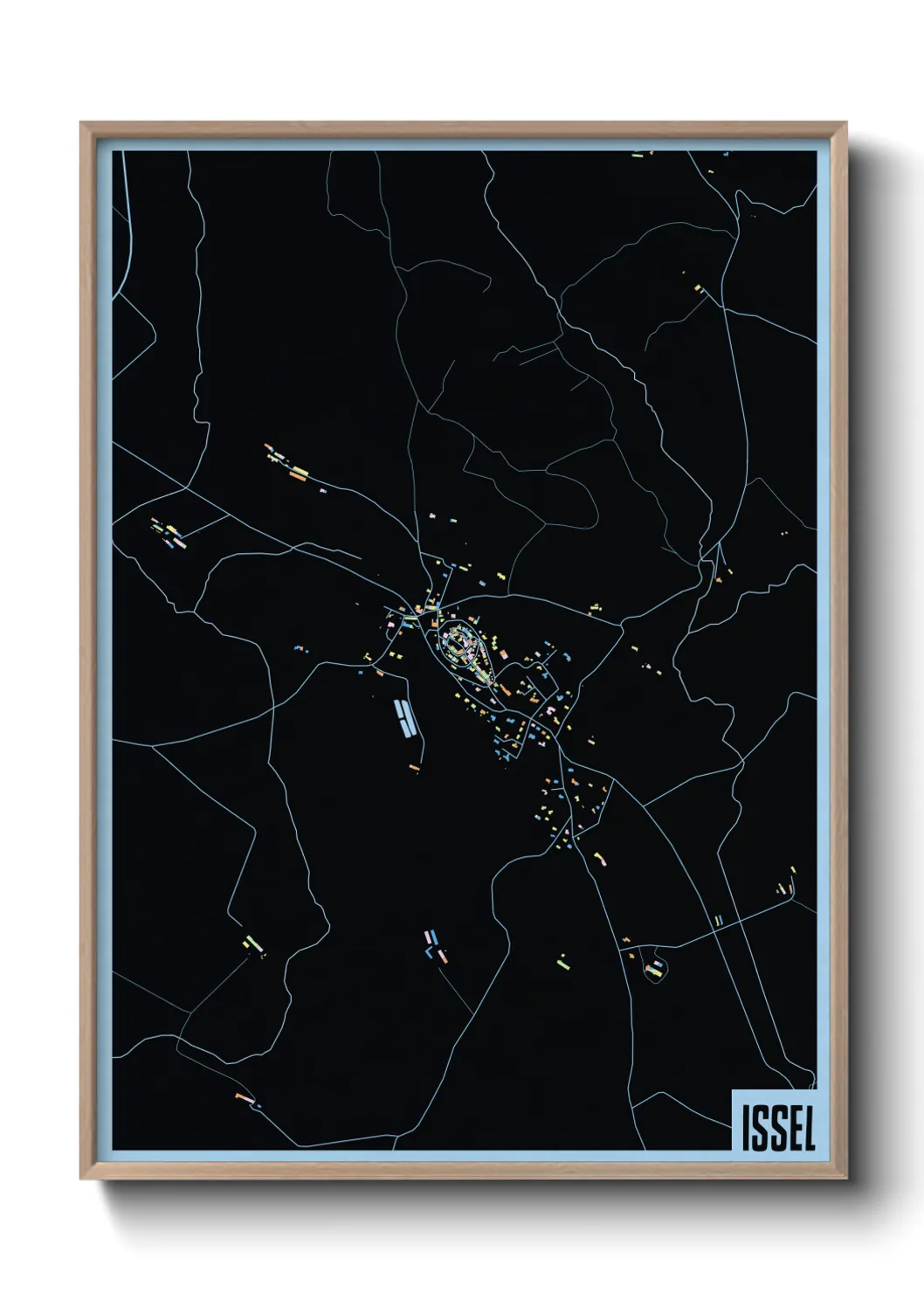 Une affiche de carte sur Issel
