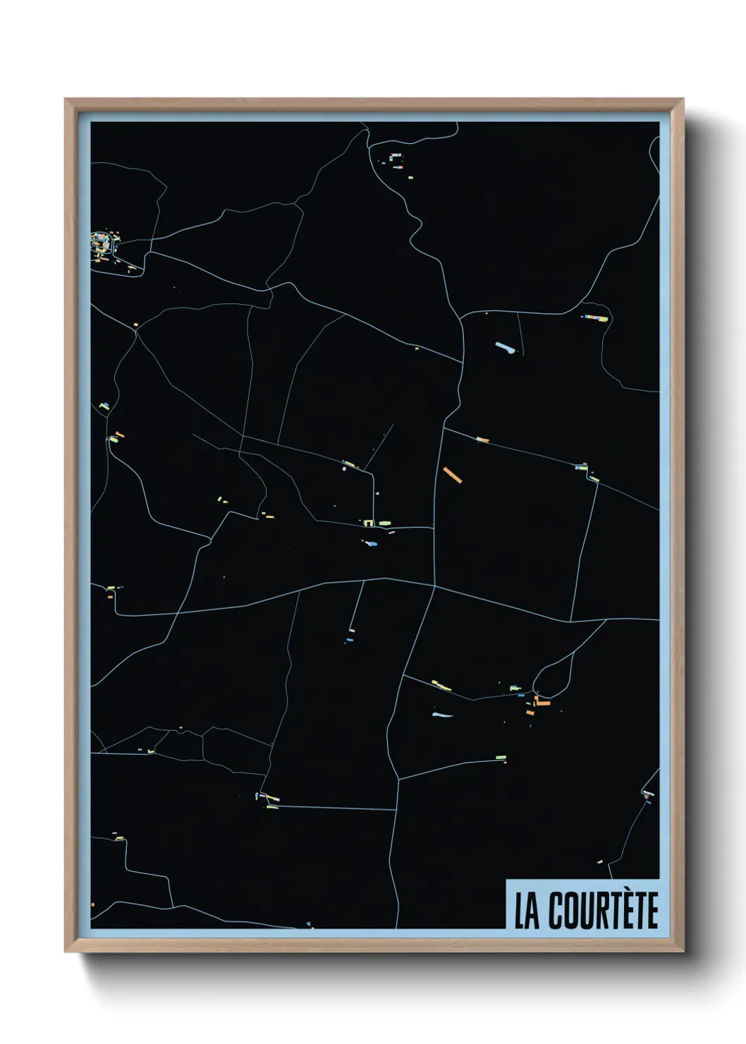 Une affiche de carte sur La Courtète