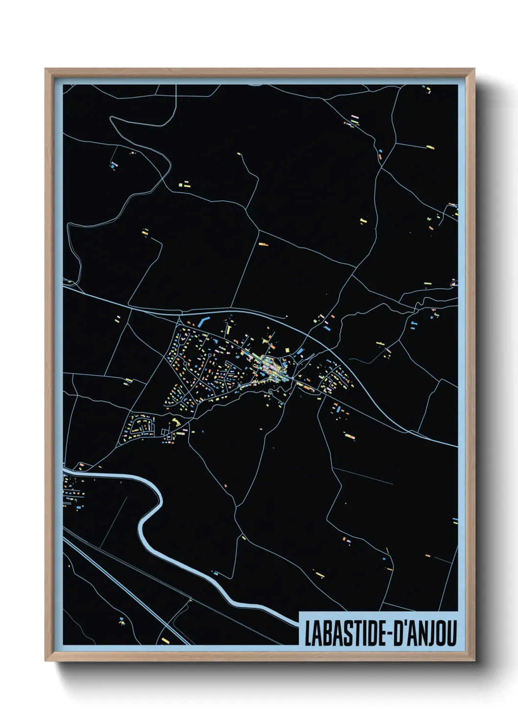 Une affiche de carte sur Labastide-d'Anjou