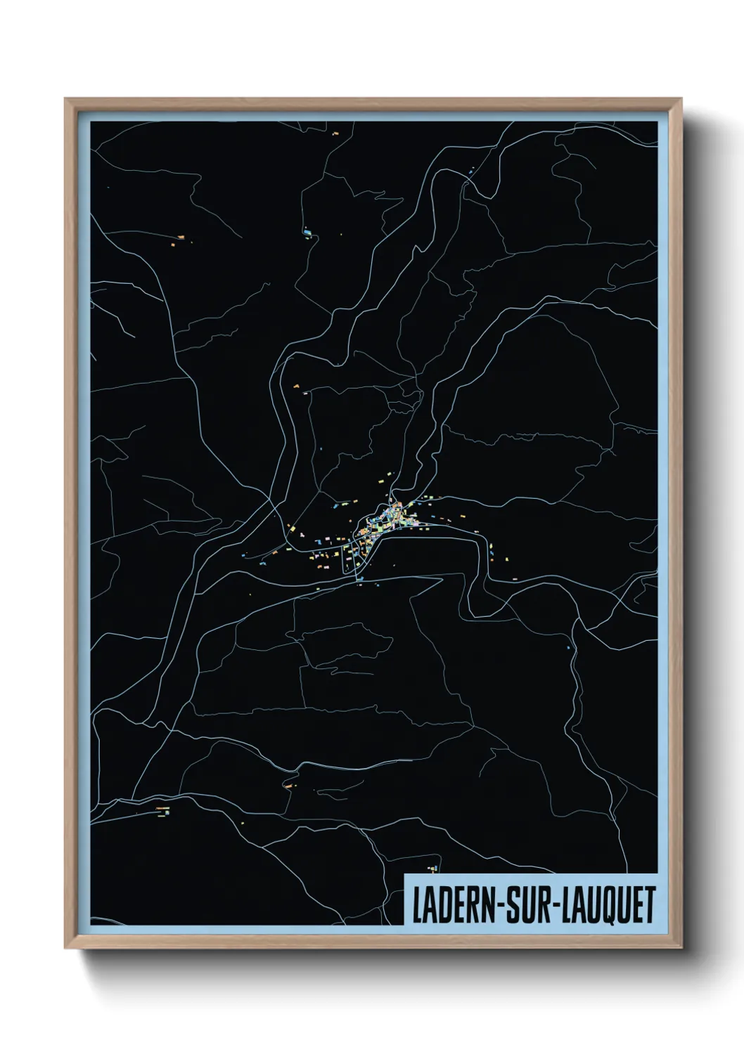 Une affiche de carte sur Ladern-sur-Lauquet