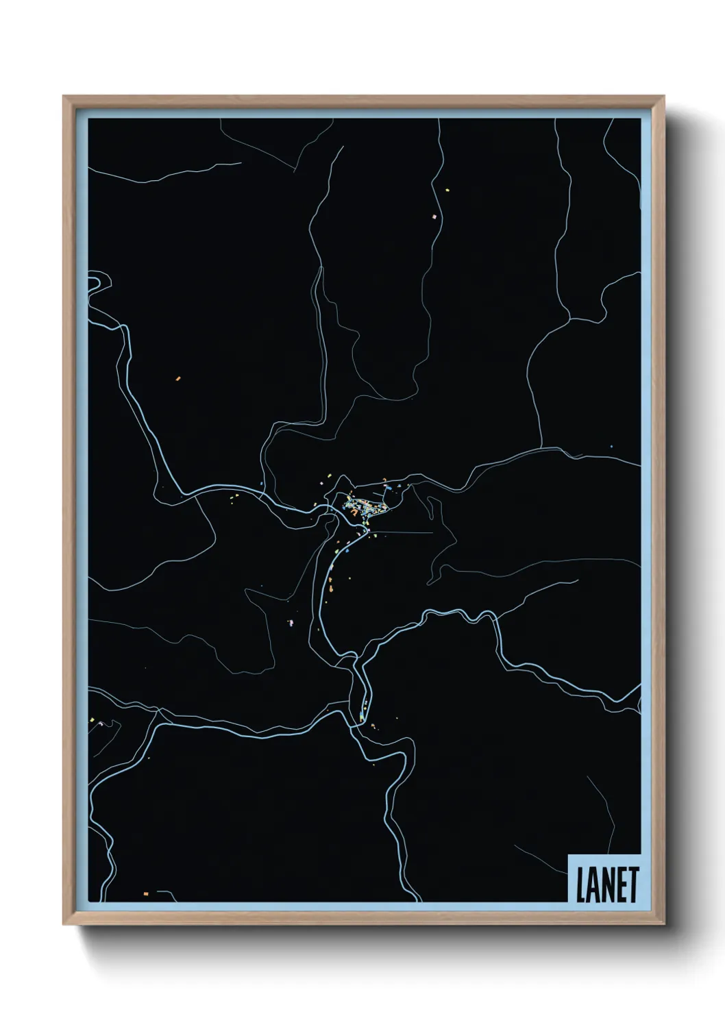 Une affiche de carte sur Lanet