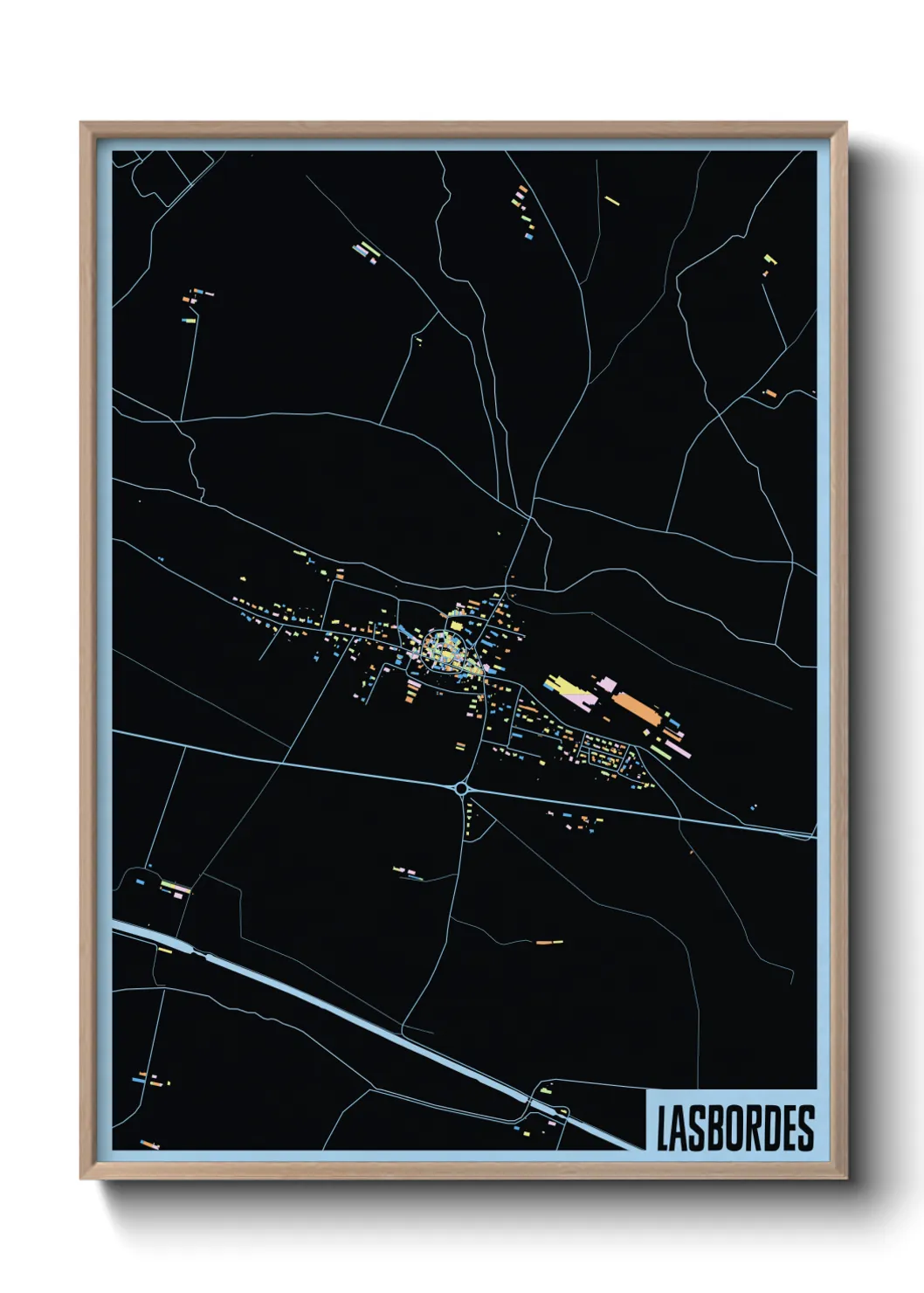 Une affiche de carte sur Lasbordes