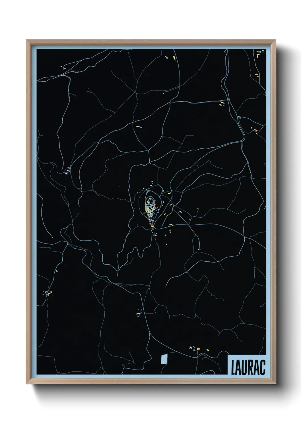 Une affiche de carte sur Laurac