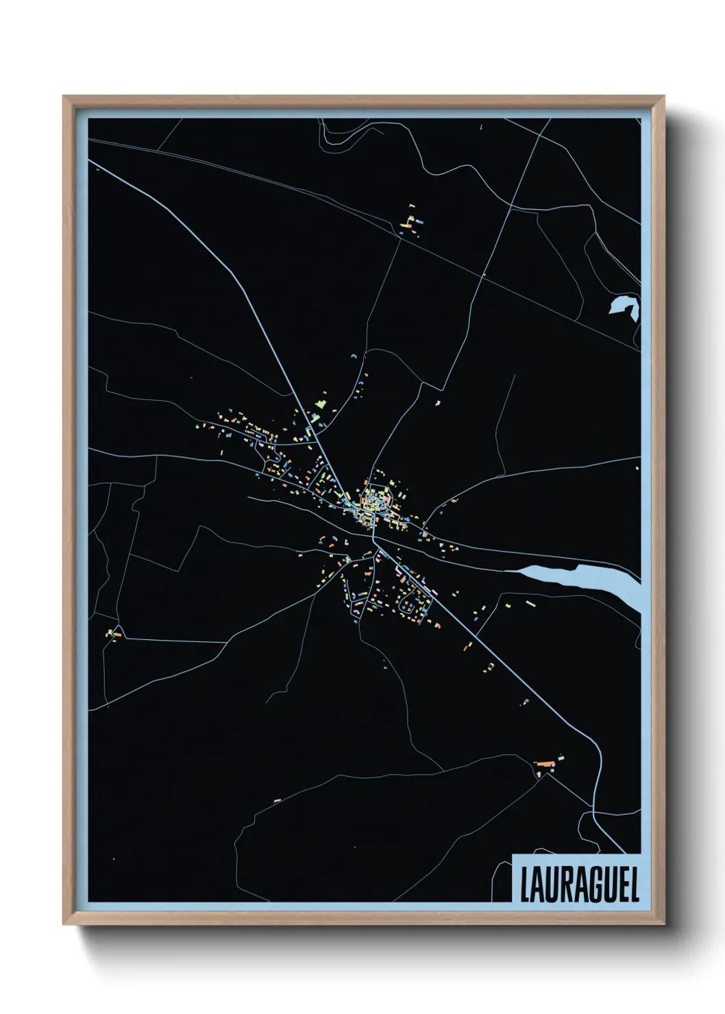 Une affiche de carte sur Lauraguel