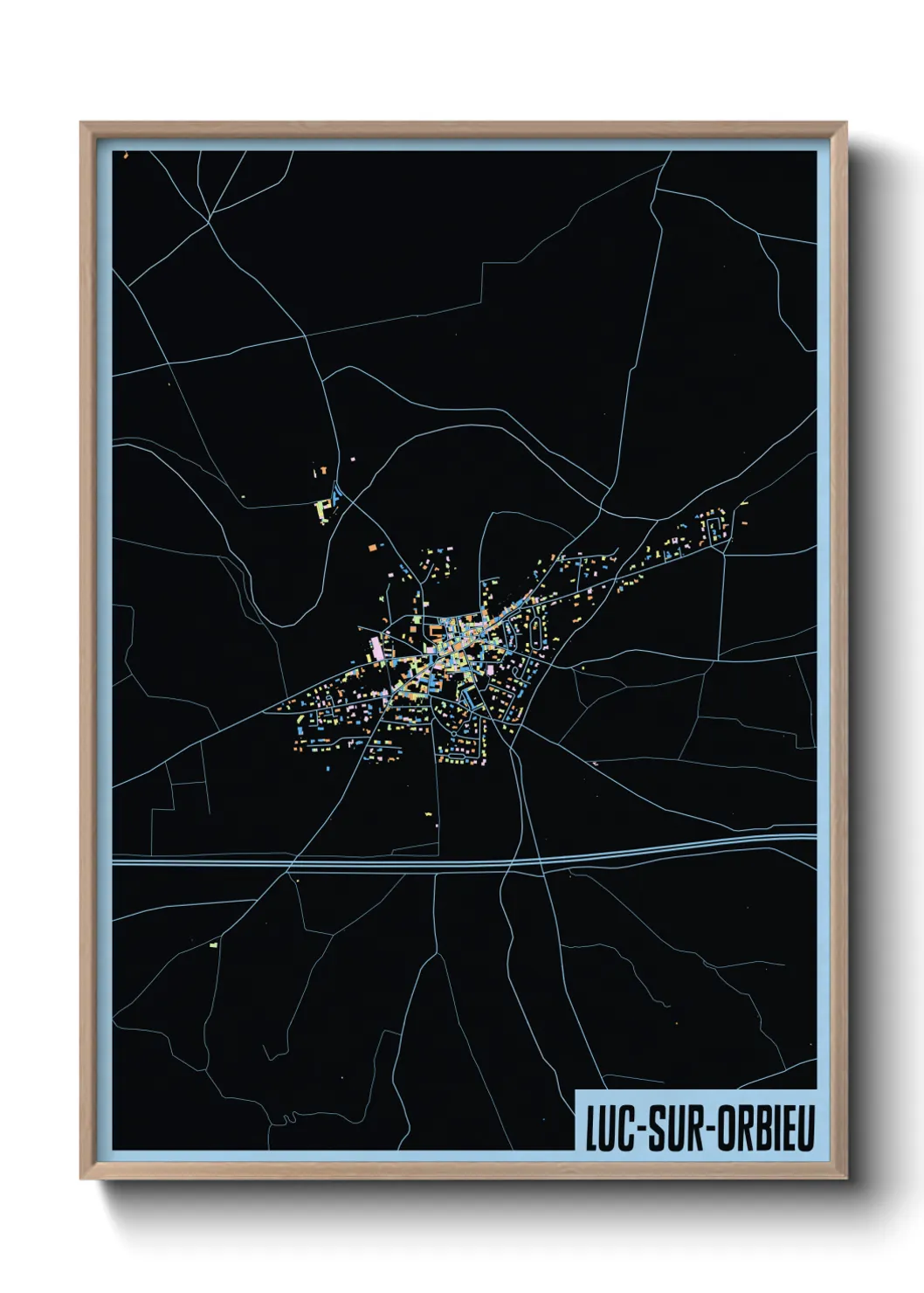 Une affiche de carte sur Luc-sur-Orbieu