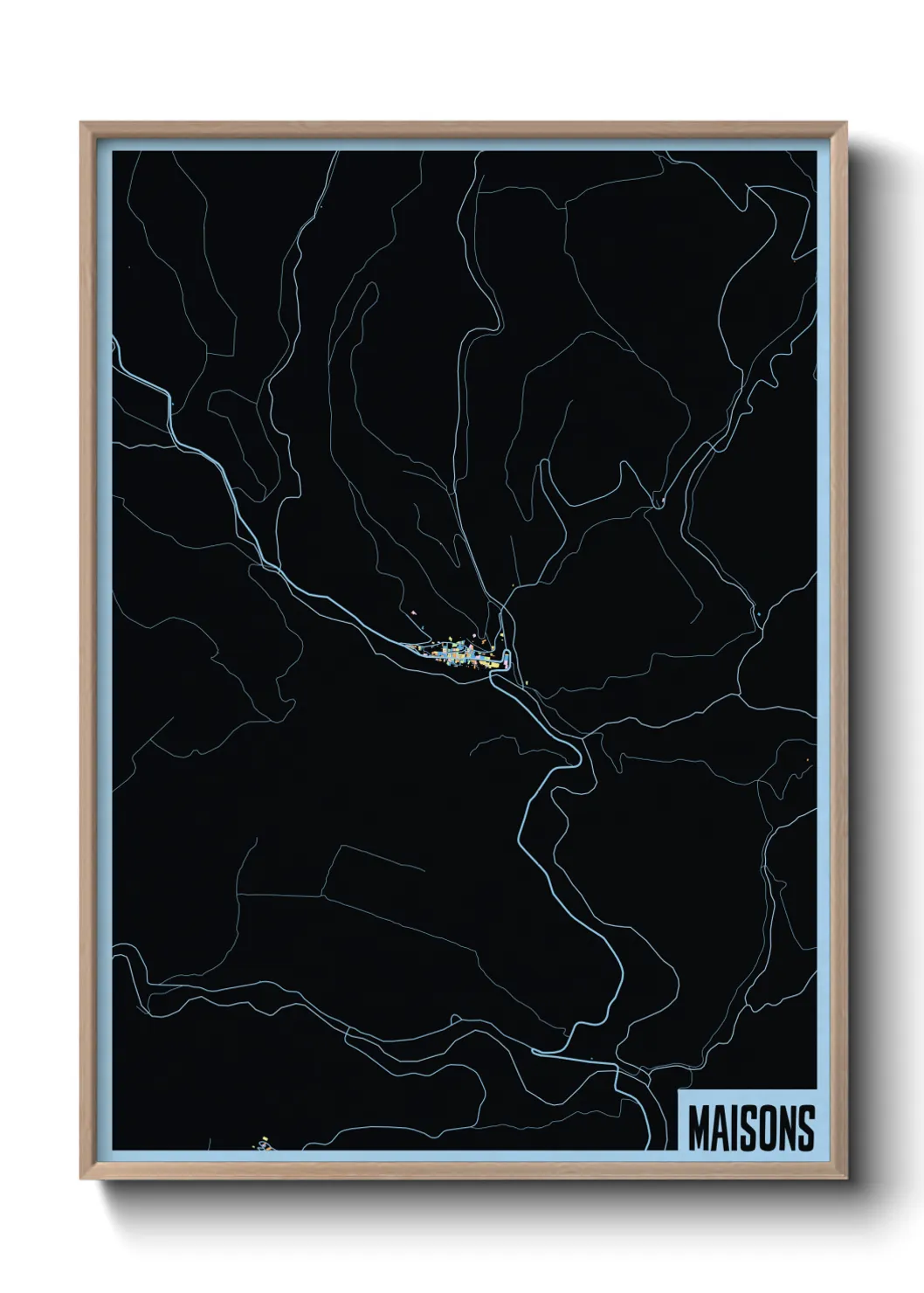 Une affiche de carte sur Maisons