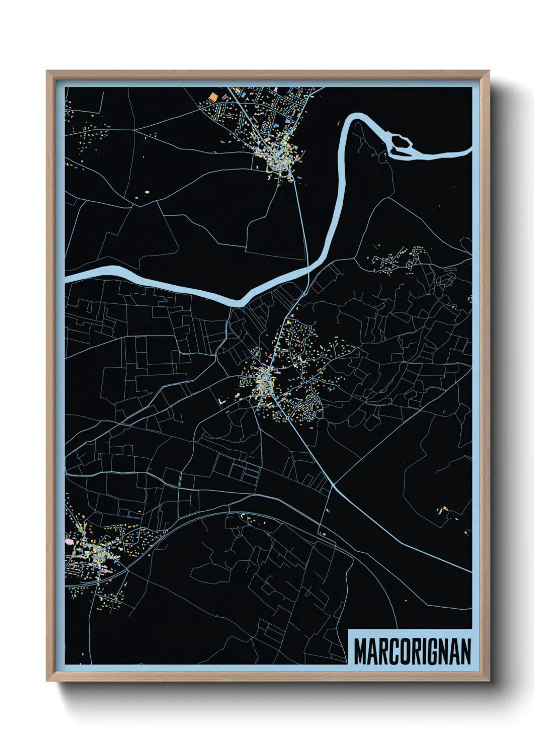 Une affiche de carte sur Marcorignan