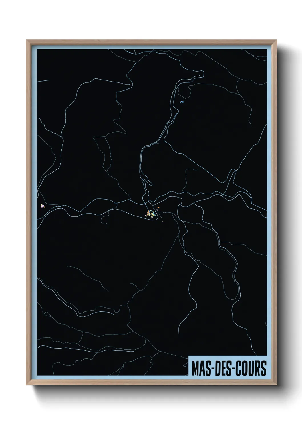 Une affiche de carte sur Mas-des-Cours