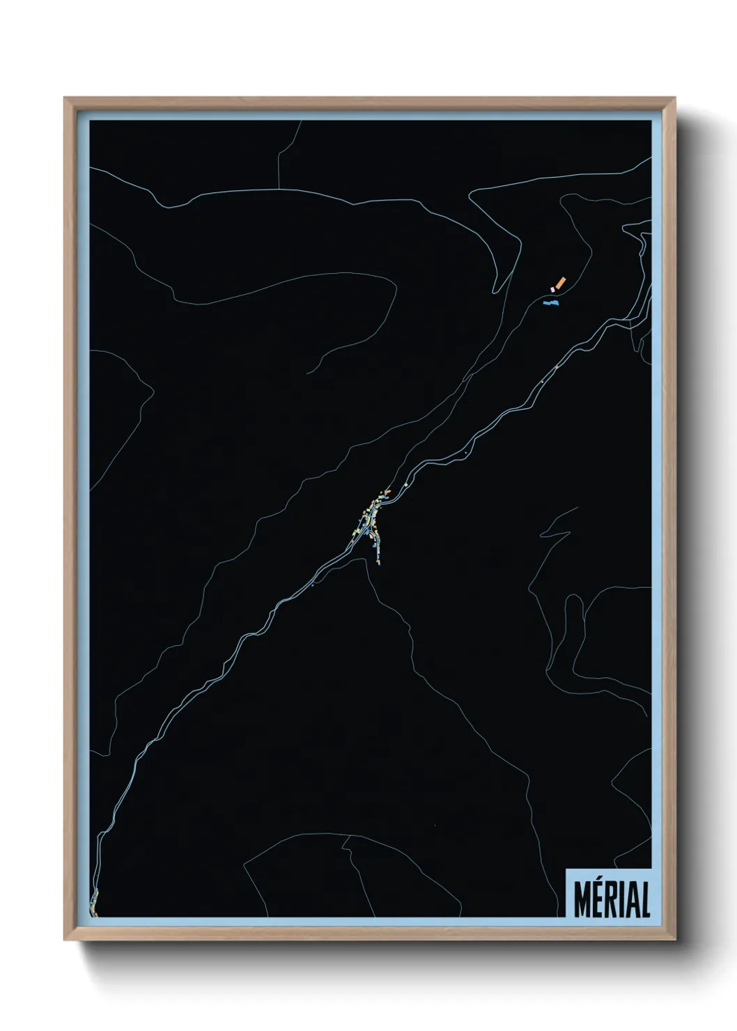 Une affiche de carte sur Mérial