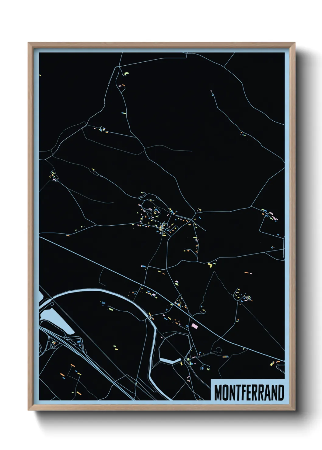 Une affiche de carte sur Montferrand